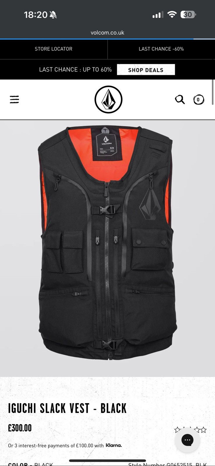 Volcom IGUCHI SLACK VEST - BLACK Size US S / EU 44-46 / 1 - 17 Thumbnail