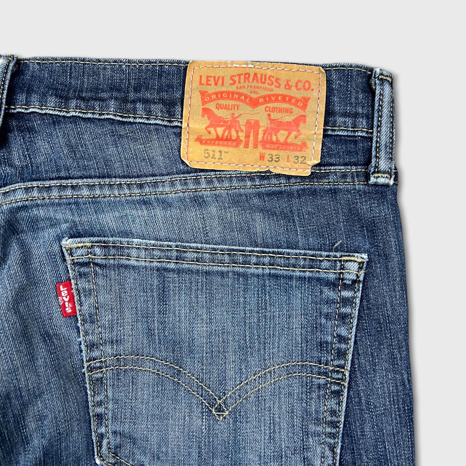 Levi's × Vintage Levi's 511 Jeans 33x32 Slim Medium Wash American Denim Pants Size US 33 - 8 Thumbnail