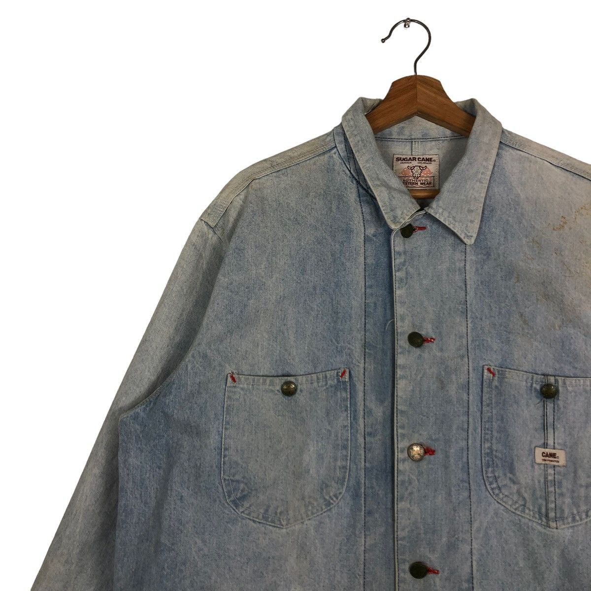 Sugar Cane 🔥VINTAGE DENIM CHORE JACKET SUGAR CANE WESTERN WEAR USA Size US L / EU 52-54 / 3 - 7 Thumbnail