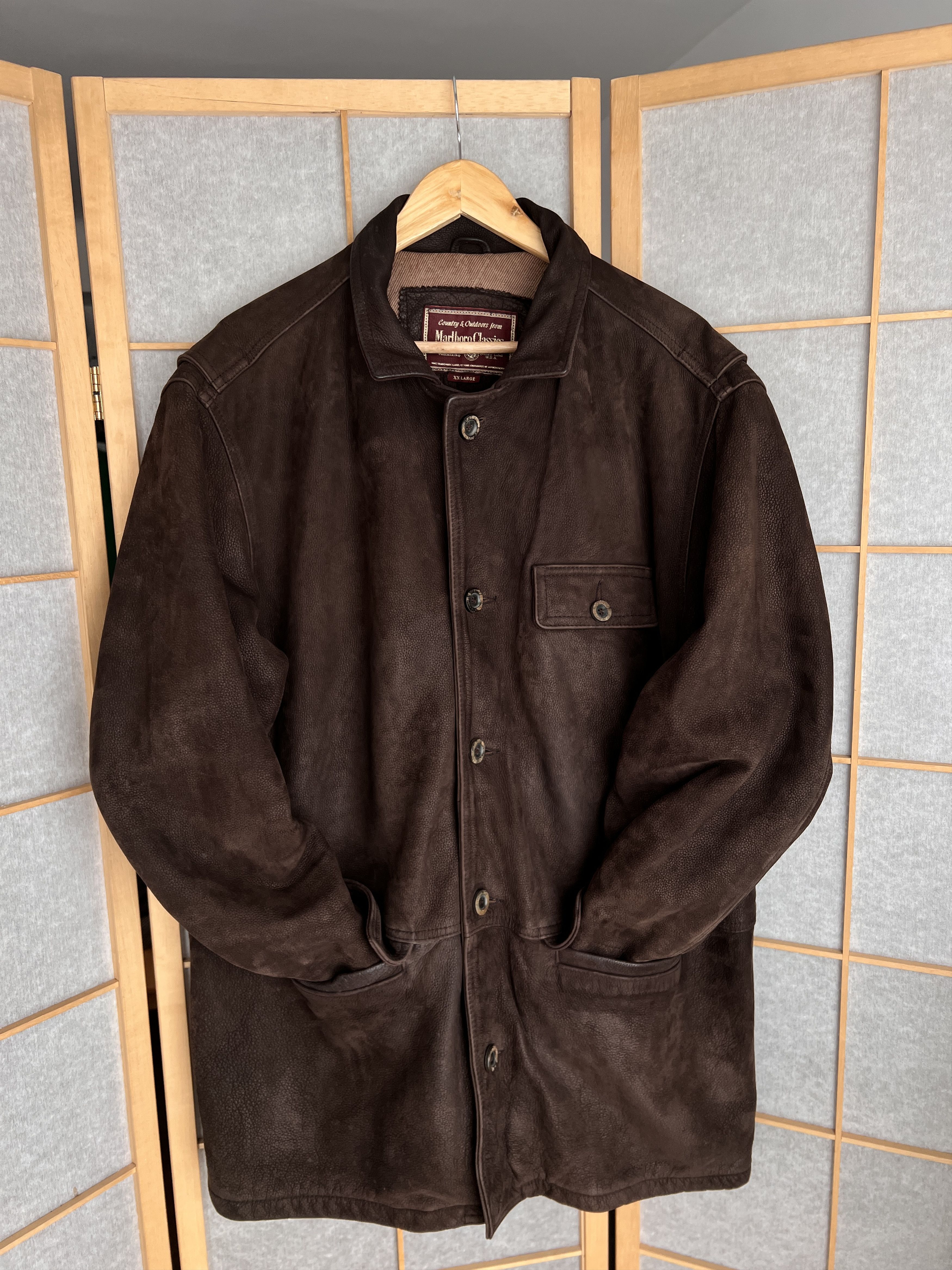 Marlboro Classics Archive! Marlboro Classics vintage 90s leather coat jacket Size US XXL / EU 58 / 5 - 10 Thumbnail