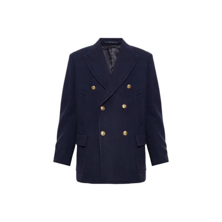 Gucci Gucci Double-Breasted Navy Coat for Men Size US L / EU 52-54 / 3 - 1 Thumbnail