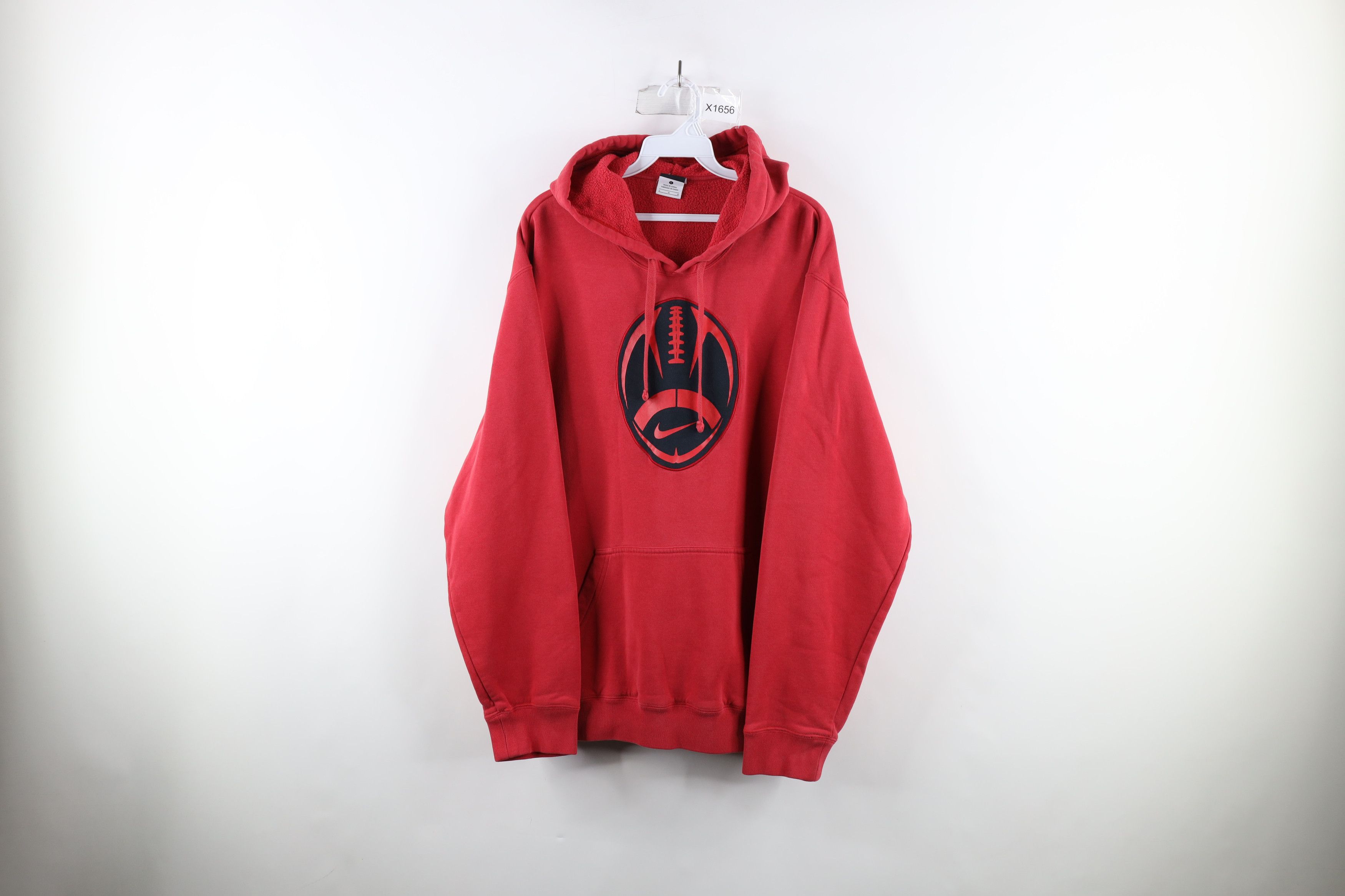 image of Nike Scott Center Swoosh Hoodie Sweatshirt Red, Men's (Size Large)