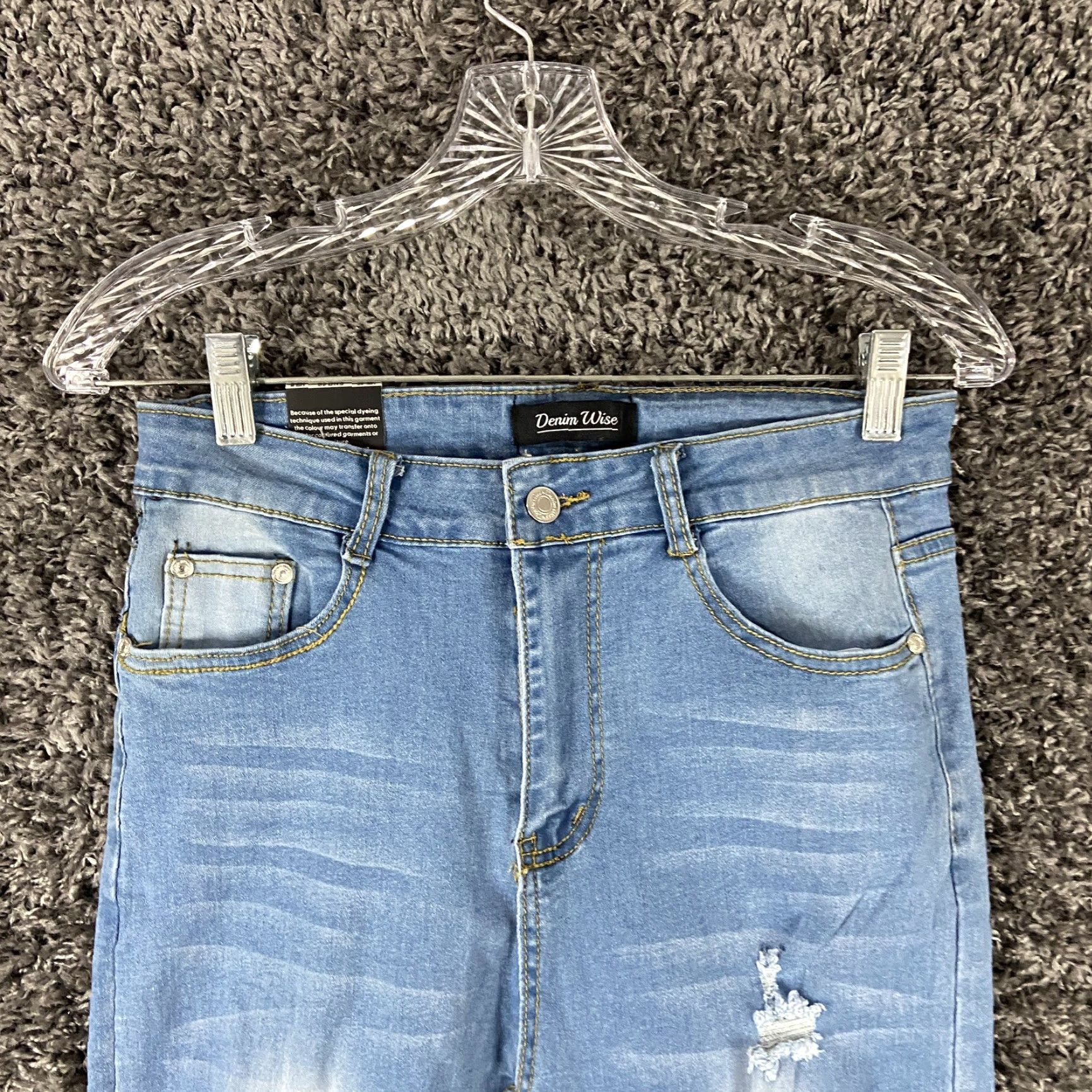 Denime Denim Wise Jeans Adult Size 8 Blue Skinny Distressed Womens Size 30" / US 8 / IT 44 - 5 Thumbnail