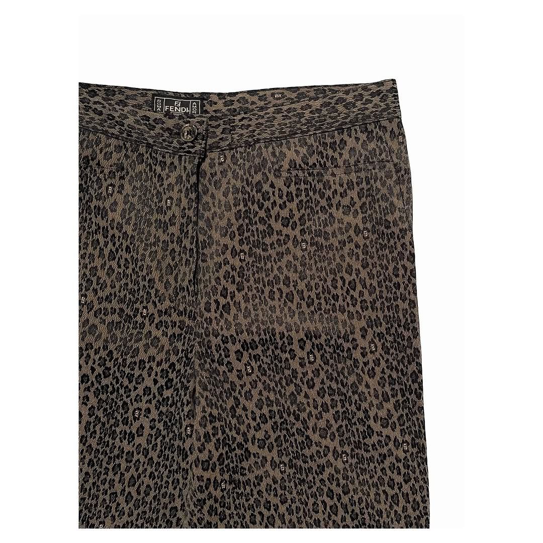 Fendi Vintage FENDI Leopard Pants Size 30" / US 8 / IT 44 - 2 Thumbnail