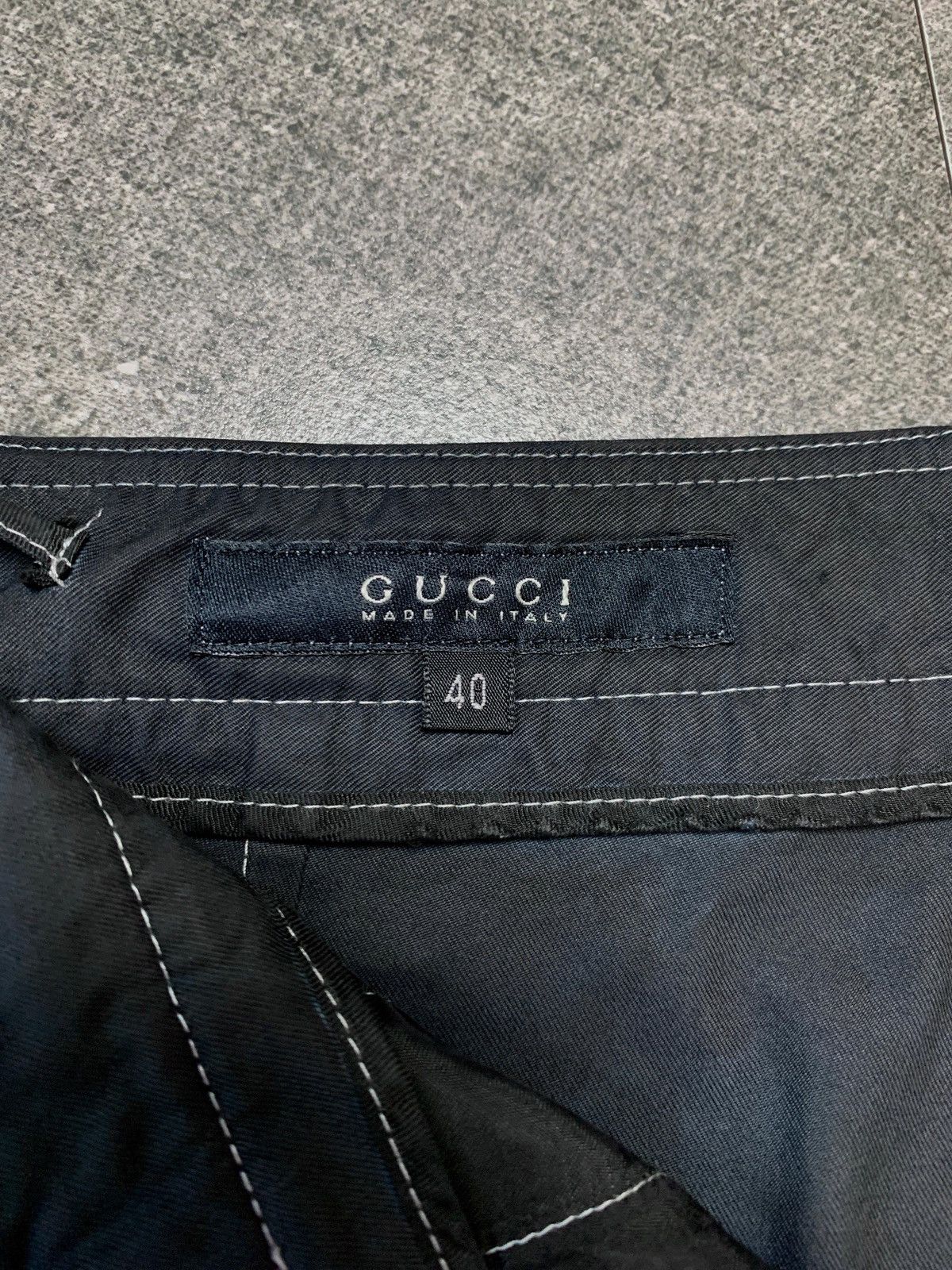 Gucci 2000s Black Dyed Flared Belted Trousers - 29” Size US 29 - 7 Thumbnail