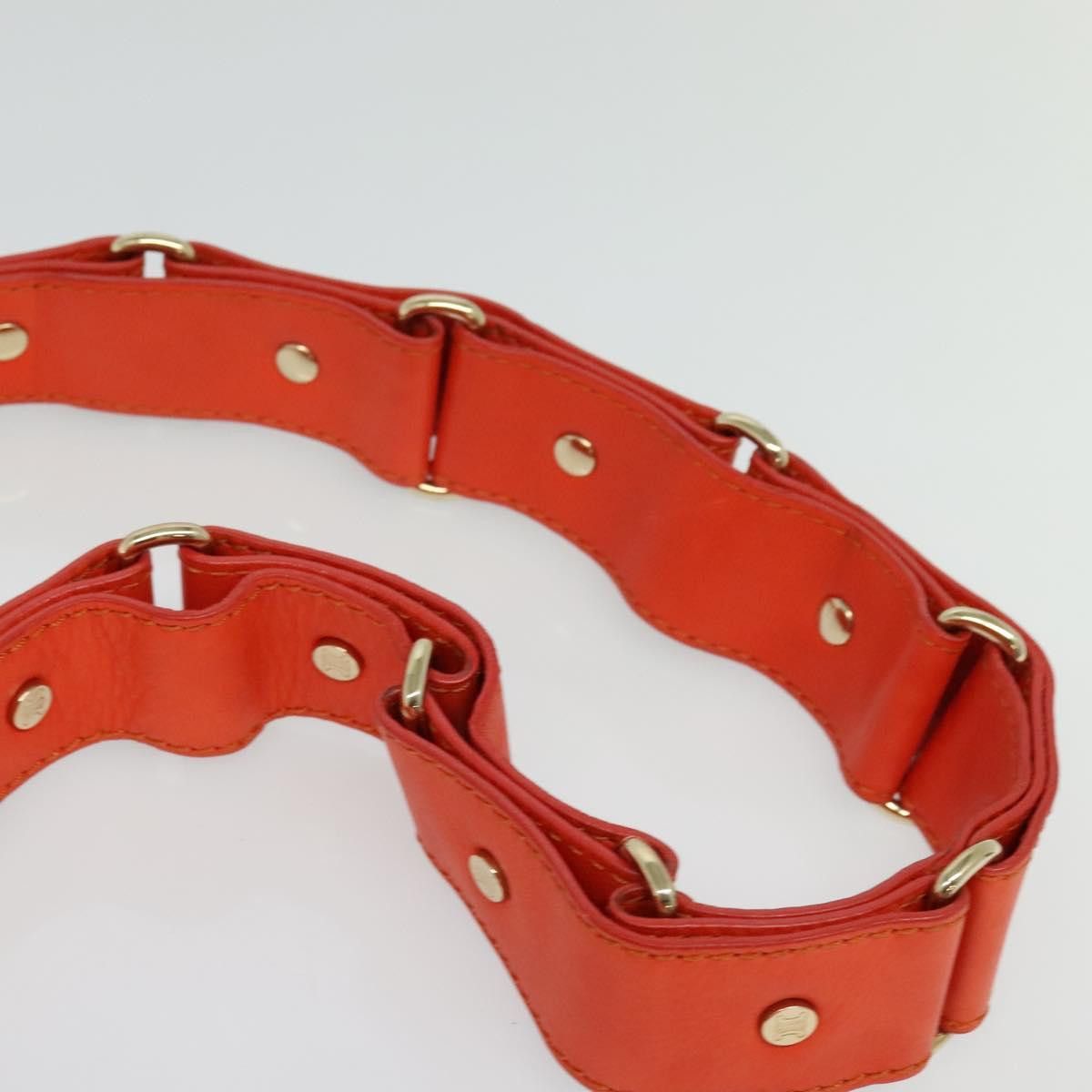 Celine CELINE Shoulder Bag Leather Orange Gold Size ONE SIZE - 8 Thumbnail