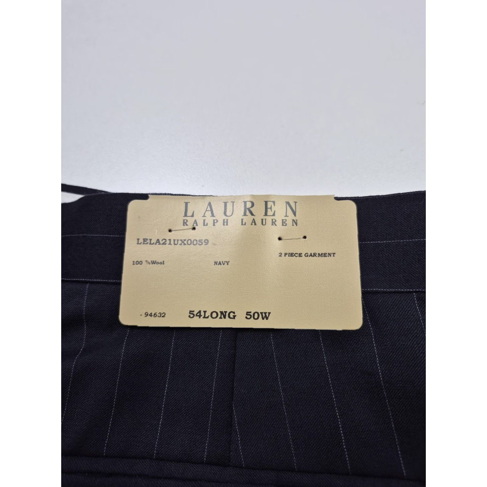 Ralph Lauren Ralph Lauren Suit Pants Men's 50W 37in Navy Wool Pinstripe Flat Front Big & Tall 2 Piece Trailblazer Business Formal Womens Men? Size 50R - 3 Thumbnail