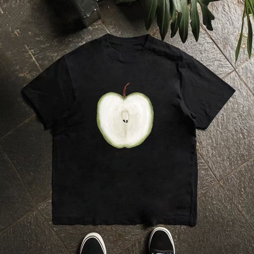 Japanese Brand × Vintage Black washed retro half apple print t-shirt Size US M / EU 48-50 / 2 - 1 Thumbnail