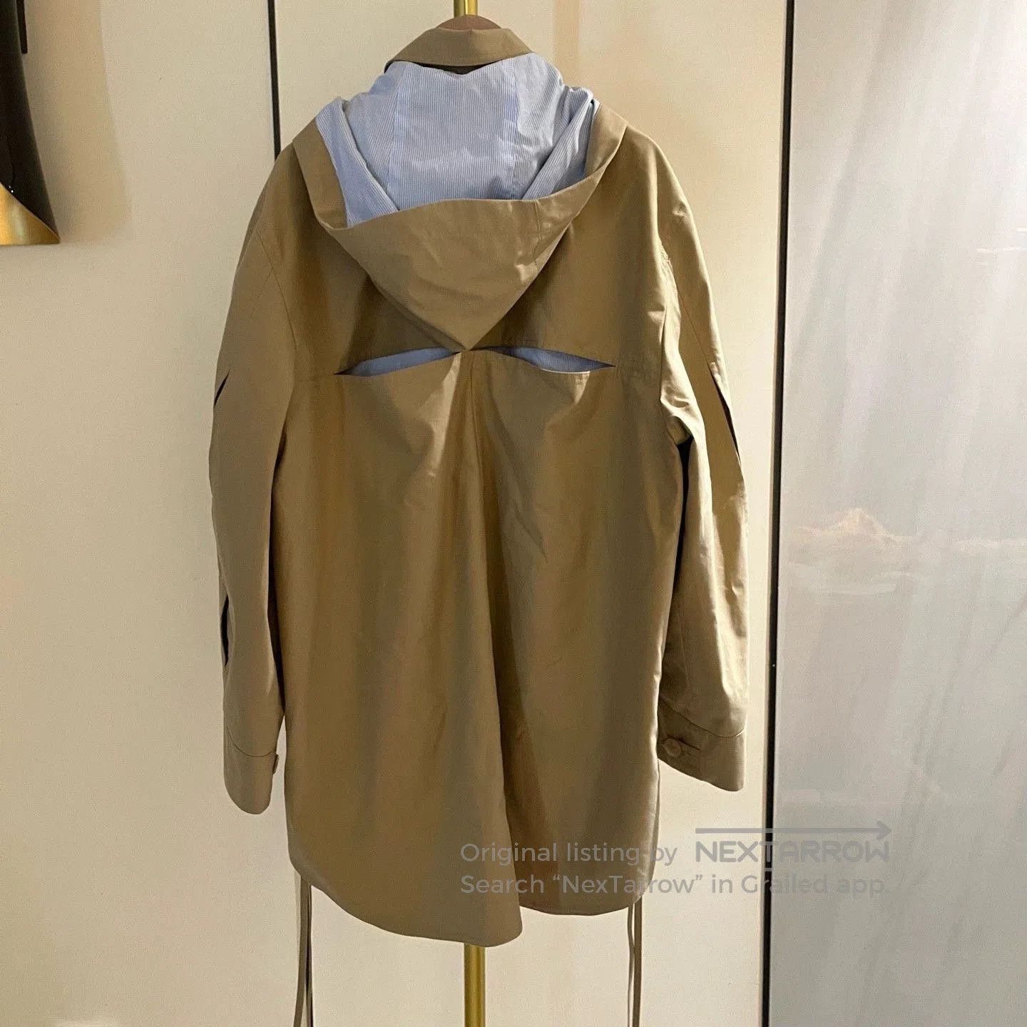 Loewe beige and blue striped hooded casual coat. Size US S / EU 44-46 / 1 - 3 Thumbnail
