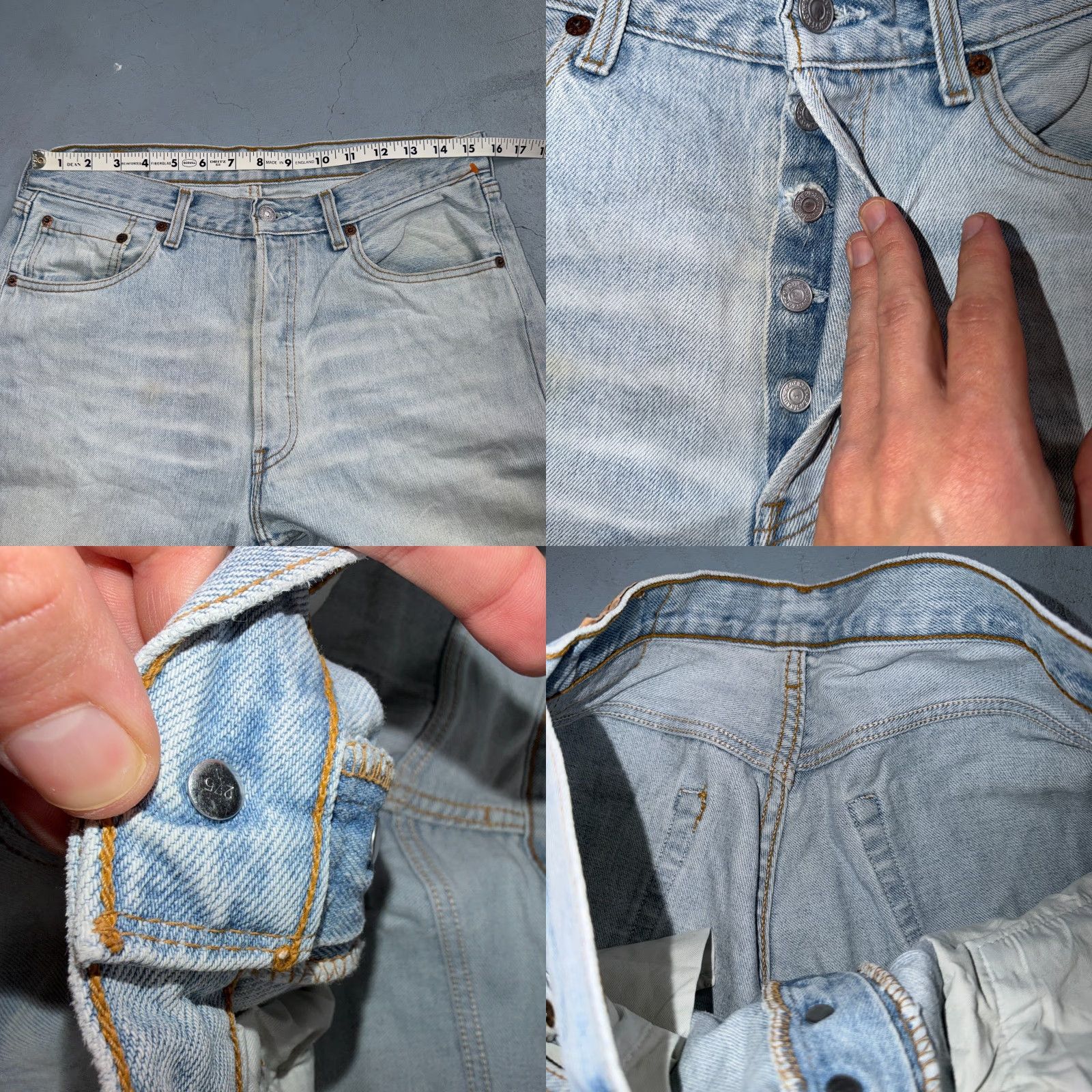 Levi's VINTAGE Levis 501 Jeans 90s XX Y2K Straight Leg Blue Light Wash 33x36 Act 31x32 Men Size US 33 - 8 Thumbnail