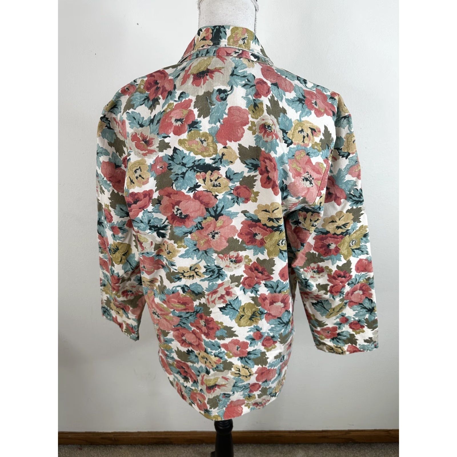 Denime VINTAGE Blazer Jacket Coat Denim Blue Women S 90s Bohemian Retro Regular Mid-Length Long Sleeve Button Pockets Cotton Shirt/Coat Kl/NOTE Size S / US 4 / IT 40 - 3 Thumbnail