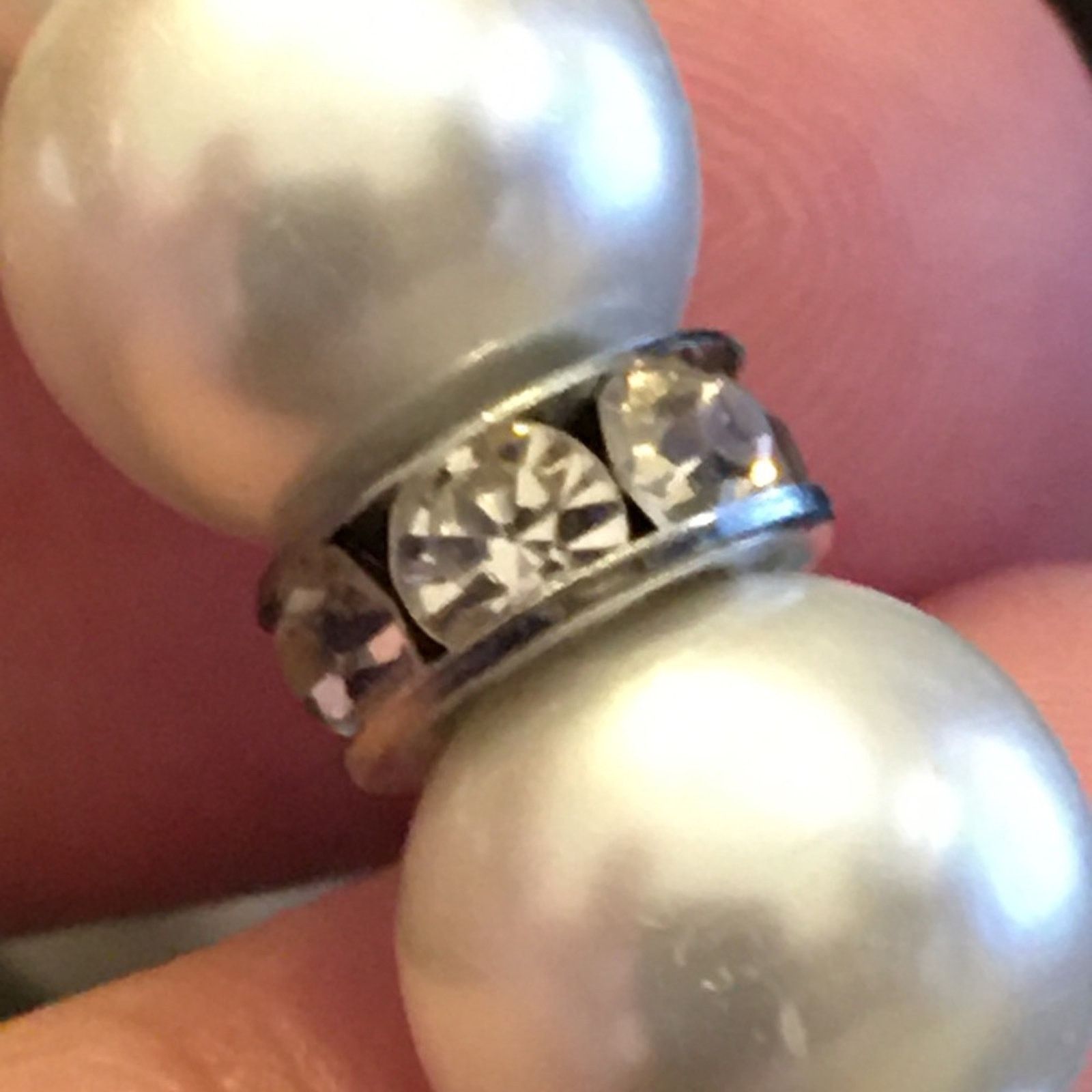 Vintage Vintage 80s faux pearl rhinestone accent bracelet Size ONE SIZE - 6 Thumbnail