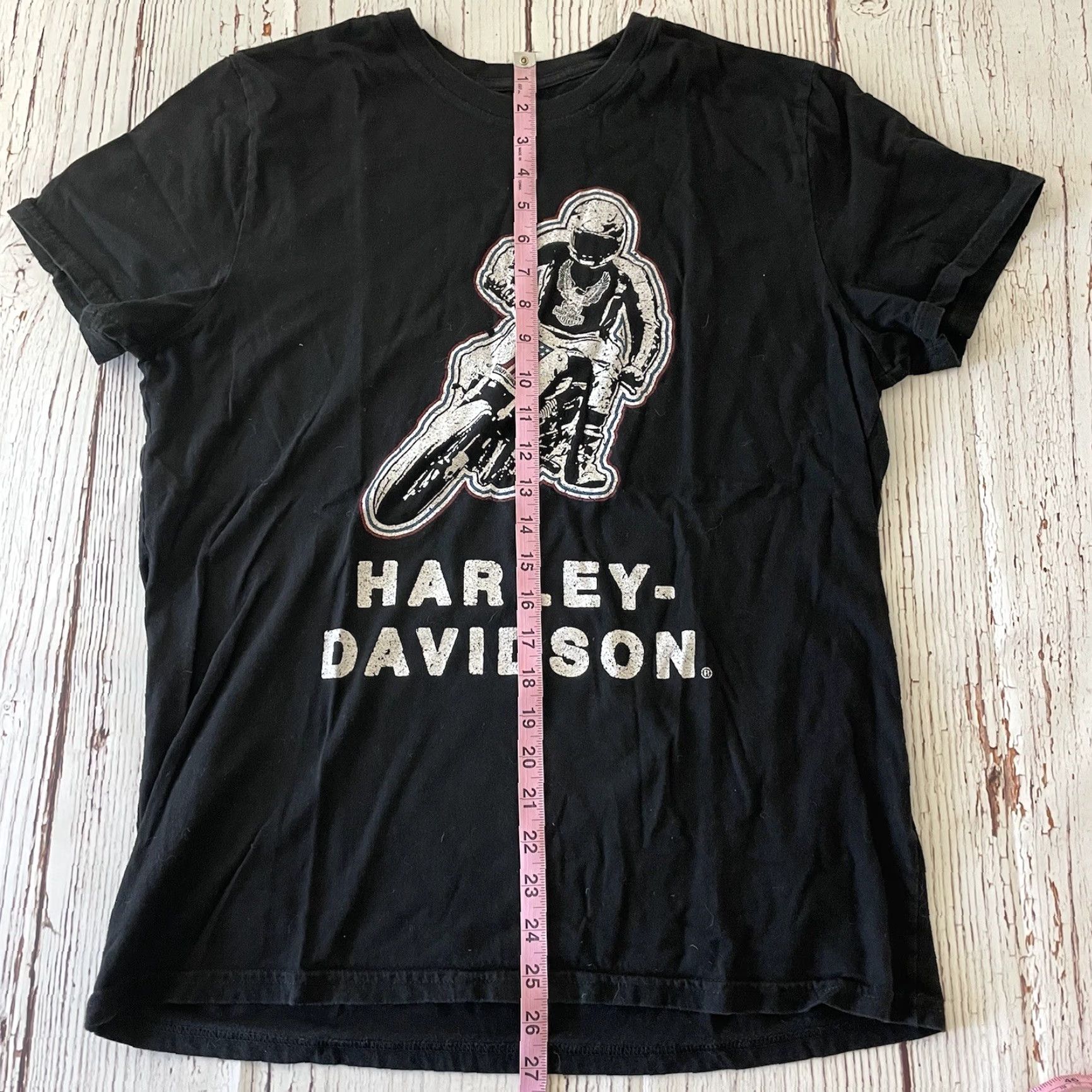 Harley Davidson Harley-Davidson Motorcycle Print Short Sleeve T Shirt Mens Large Black Size US L / EU 52-54 / 3 - 3 Thumbnail