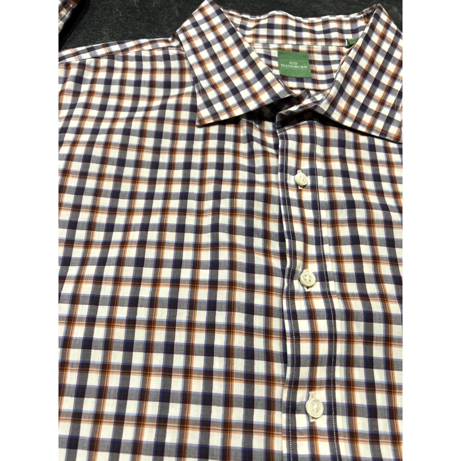 Sid Mashburn Sid Mashburn Men's 2XL Plaid Check Button-Up Shirt Regular Fit Multicolor Preppy Size US XXL / EU 58 / 5 - 4 Thumbnail