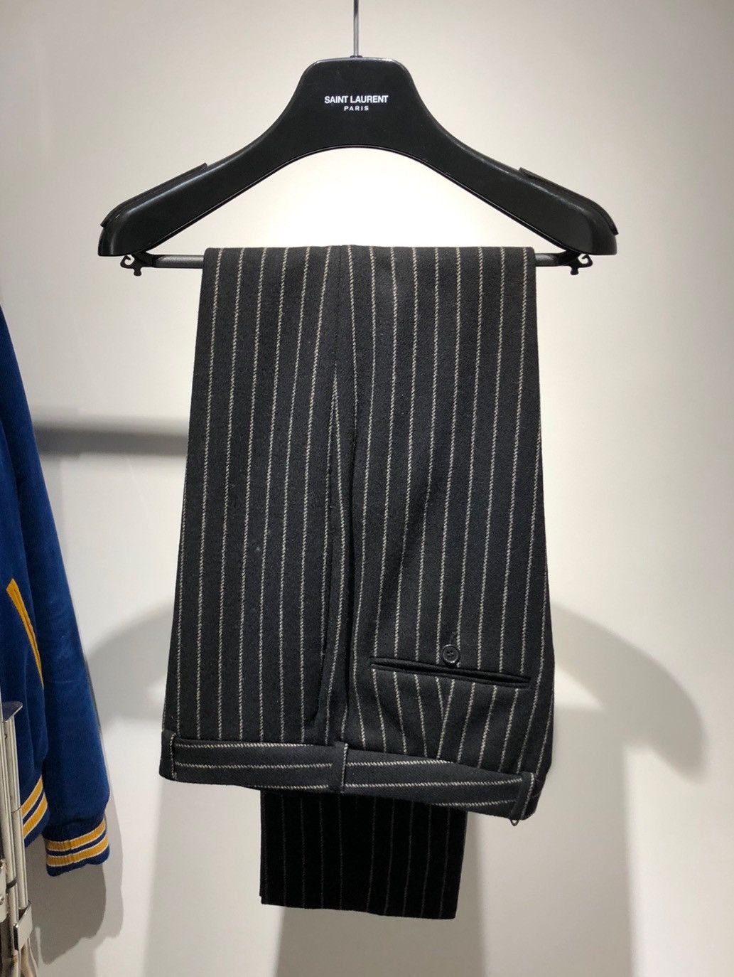 Hedi Slimane × Saint Laurent Paris 15FW Runway Pinstripes Suit Sz46/48 Size 46S - 4 Thumbnail