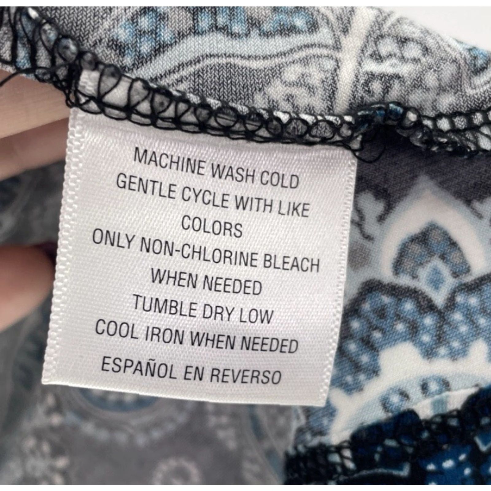 Charter Club Charter Club Blouse Shirt 3/4 Sleeve Paisley Blue Size M Career Regular Women Size M / US 6-8 / IT 42-44 - 5 Thumbnail