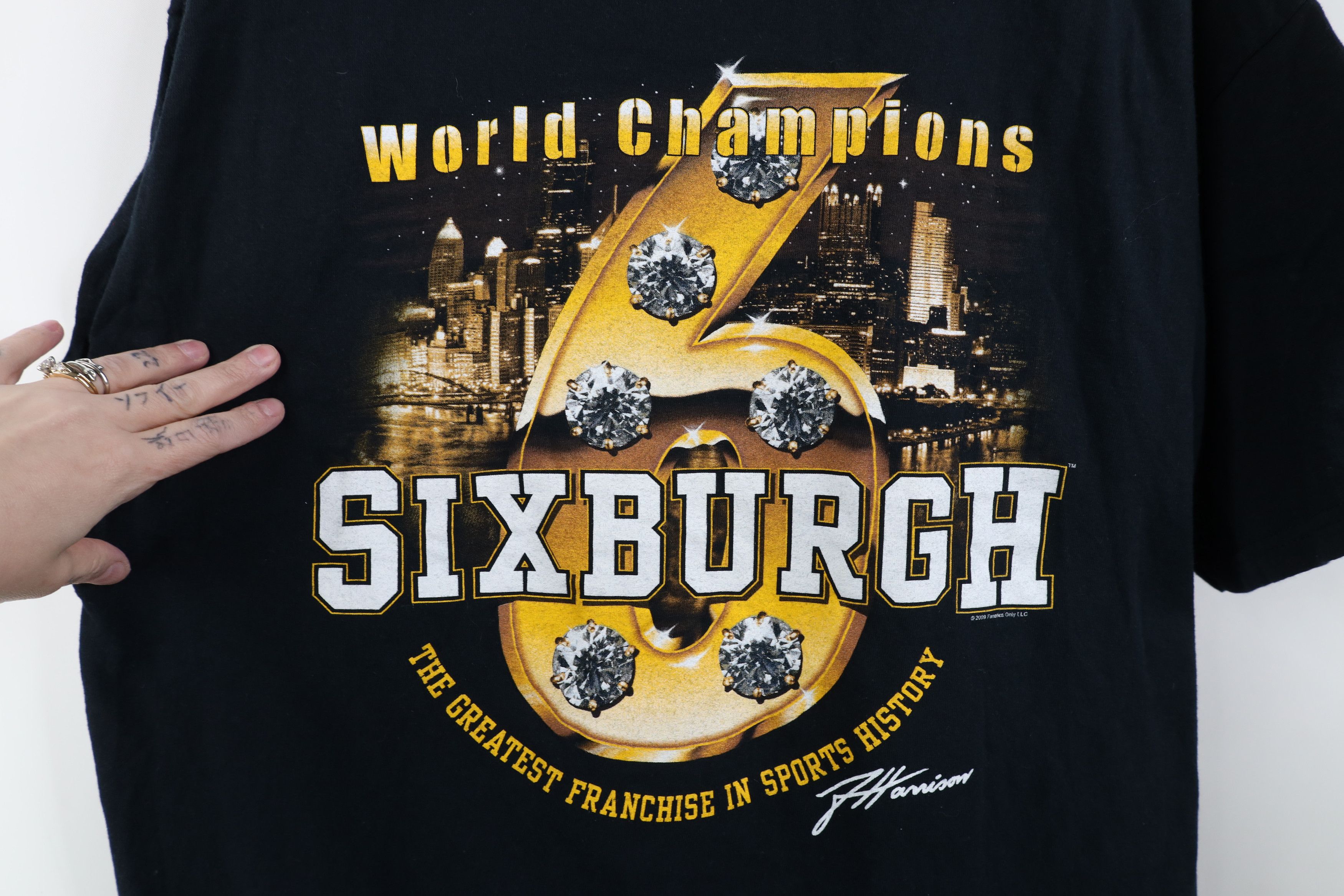 Vintage Vintage Pittsburgh Steelers Football Rings T-Shirt Black Size US XL / EU 56 / 4 - 4 Thumbnail