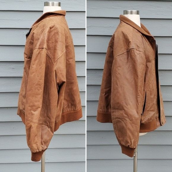 Vintage Vintage 90s y2k Brown Leather Aviator Flyboy Distressed Bomb Size US XXL / EU 58 / 5 - 2 Thumbnail