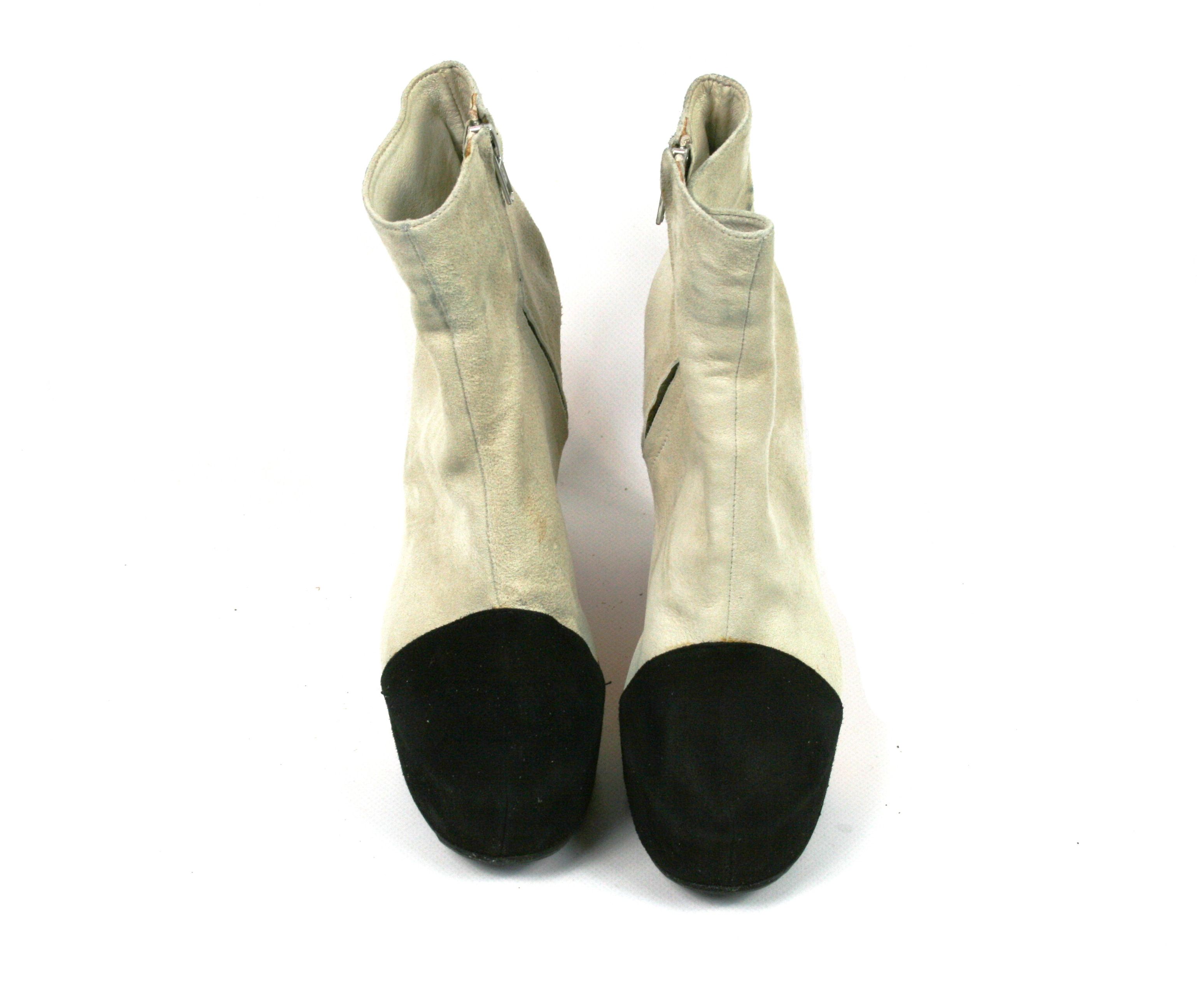 Other Minimarket Avant-Garde Wedge Ankle Suede Boots Size US 7 / IT 37 - 5 Thumbnail