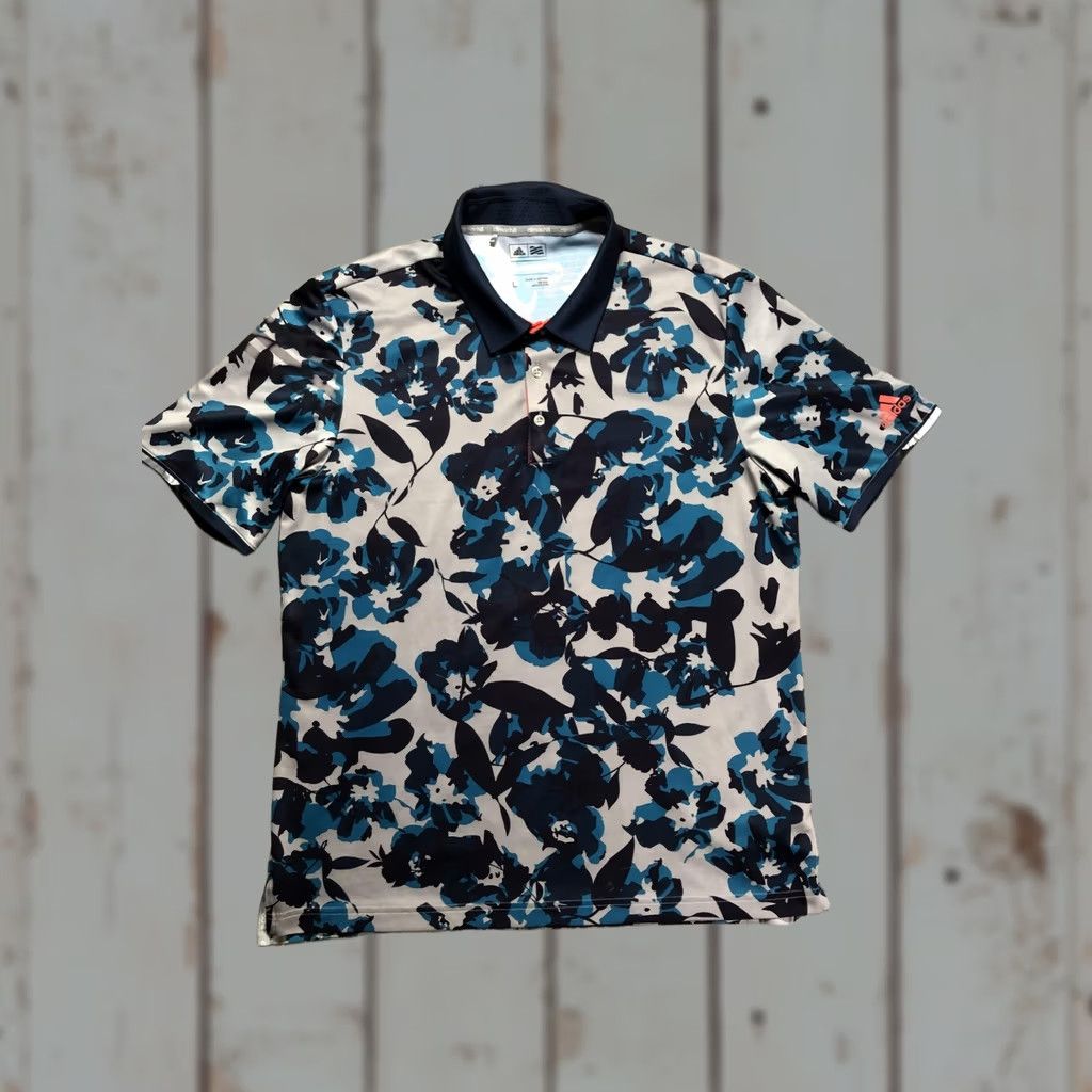 Adidas Adidas Climachill Polo Shirt Mens Large Floral Performance Short Sleeve Size US L / EU 52-54 / 3 - 1 Thumbnail