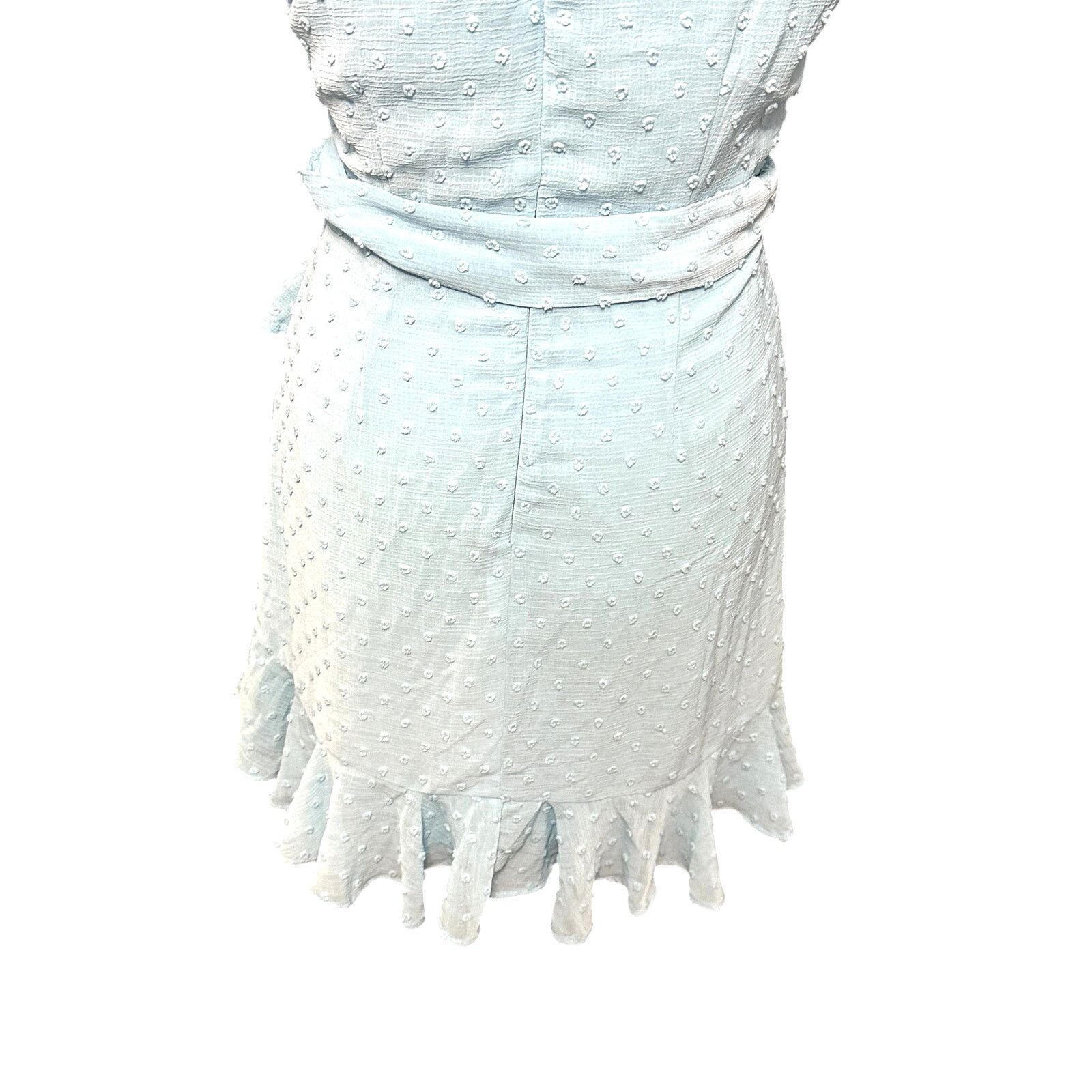 Other Chelsea 28 Faux Wrap Mini Dress Flutter Sleeves Blue S NWOT Size S / US 4 / IT 40 - 8 Thumbnail