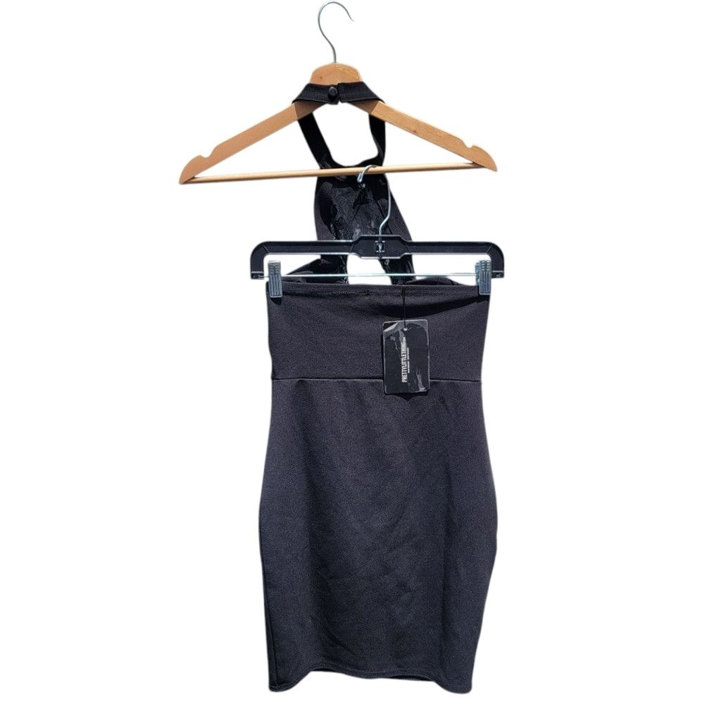 PrettyLittleThing NWT PrettyLittleThing Black LaceTrim High Neck Bodycon Dress Size S / US 4 / IT 40 - 5 Thumbnail