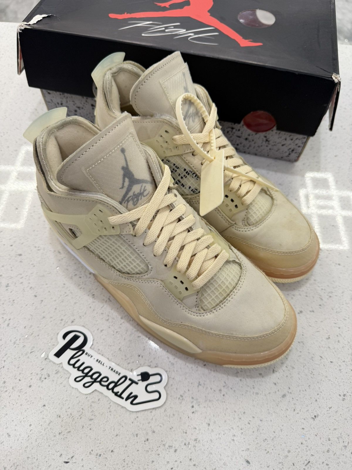 Jordan Brand × Off-White Off White Jordan 4’s Size 8.5 Mens Size US 8.5 / EU 41-42 - 4 Thumbnail