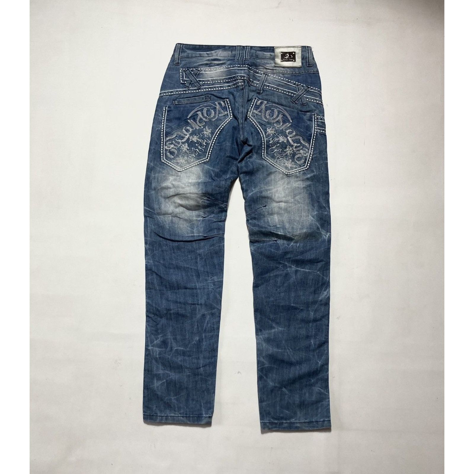 Hysteric Glamour × Vintage Vintage Kosmo Lupo Embroidered Logo Jeans 90s Size US 31 - 8 Thumbnail