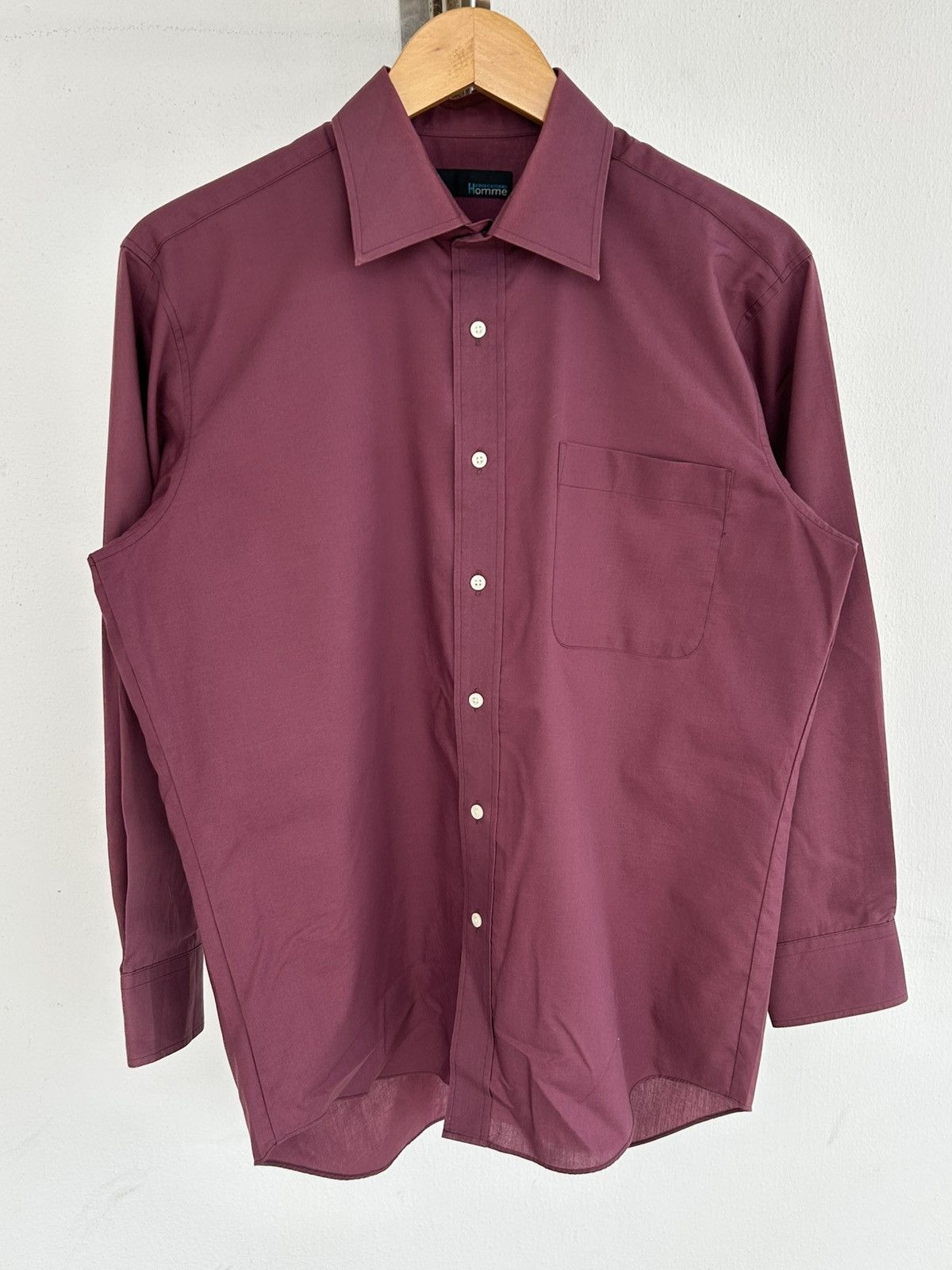 Hiroko Koshino Homme Hiroko Koshino Homme Button Up Shirt Marroon Size US L / EU 52-54 / 3 - 1 Thumbnail