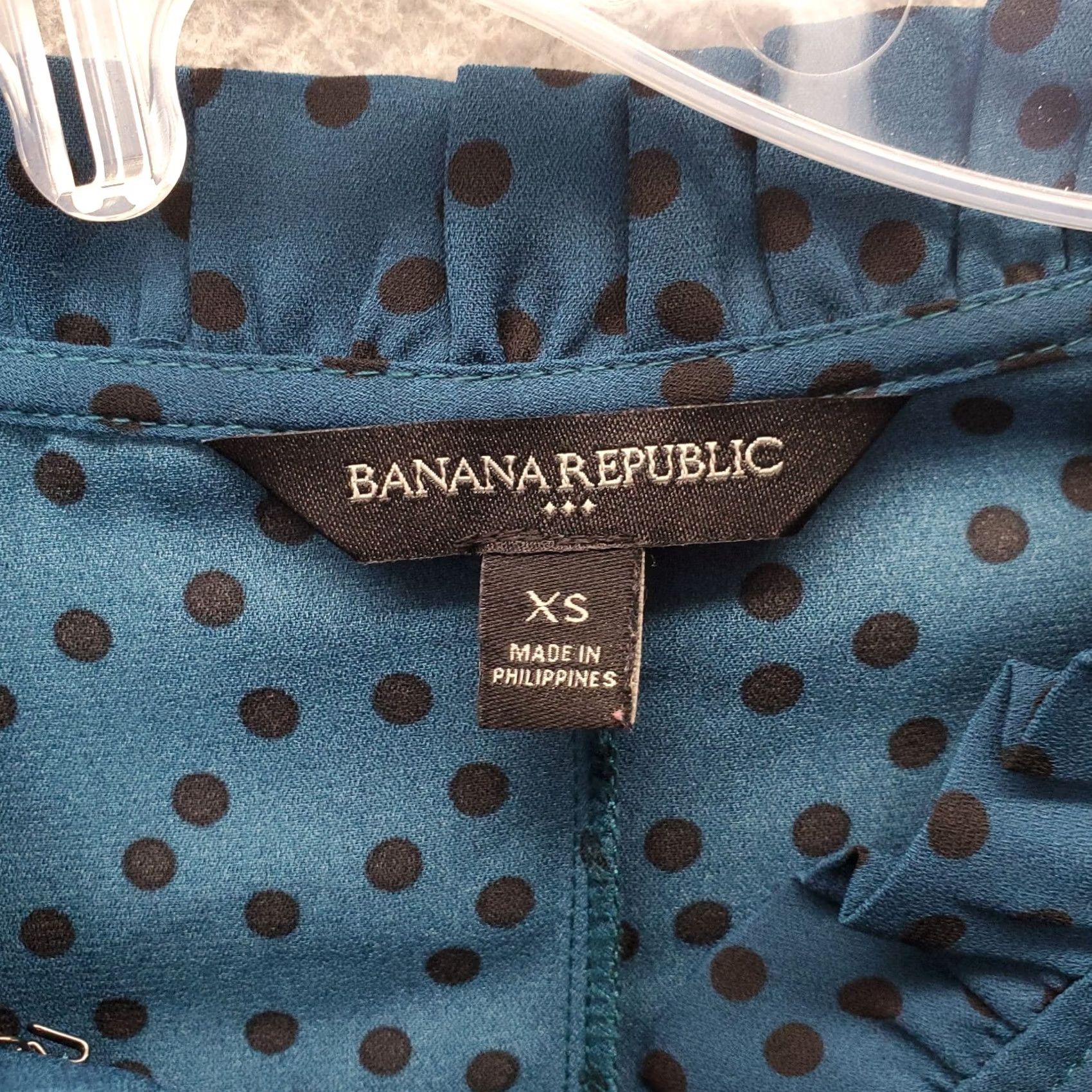 Banana Republic Banana Republic Blouse Womens XS Polka Dot Long Sleeve V-Neck Ruffle Top Size XS / US 0-2 / IT 36-38 - 4 Thumbnail