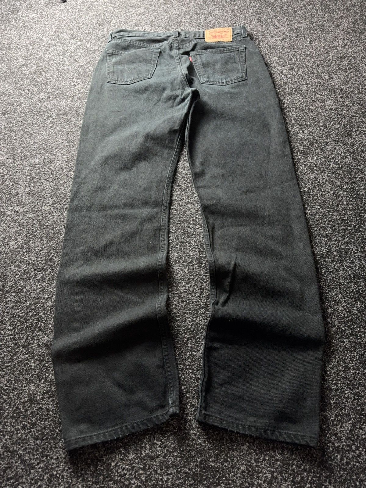 Levi's Vintage Clothing 90s Levis 751 USA Black Faded Distressed Denim Jeans Vintage Size US 33 - 11 Thumbnail