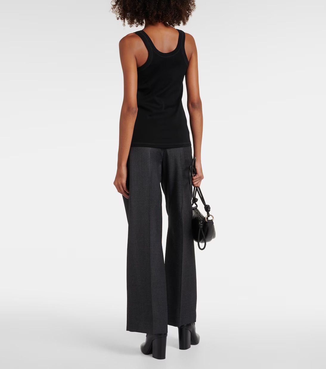 Lemaire o1s22i1n1024 Ribbed Sleeveless Top in Black Size M / US 6-8 / IT 42-44 - 3 Thumbnail