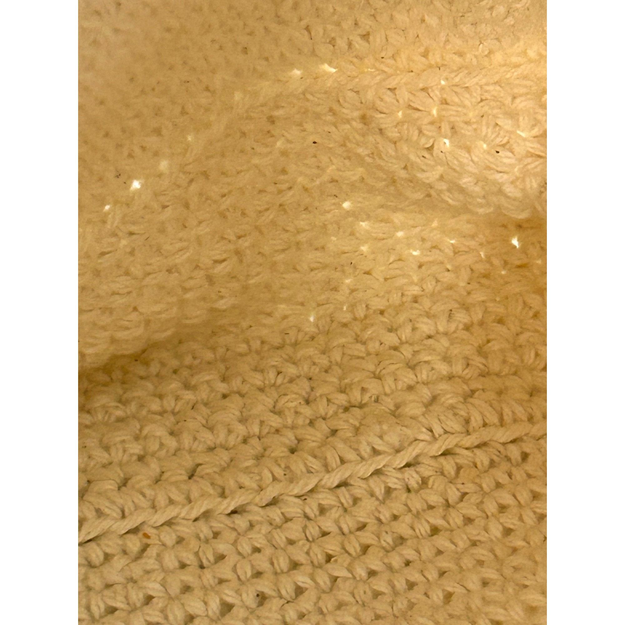 Other Crocheted Tote Bag Vintage Cream Handmade Floral Appliqués S Size ONE SIZE - 11 Thumbnail