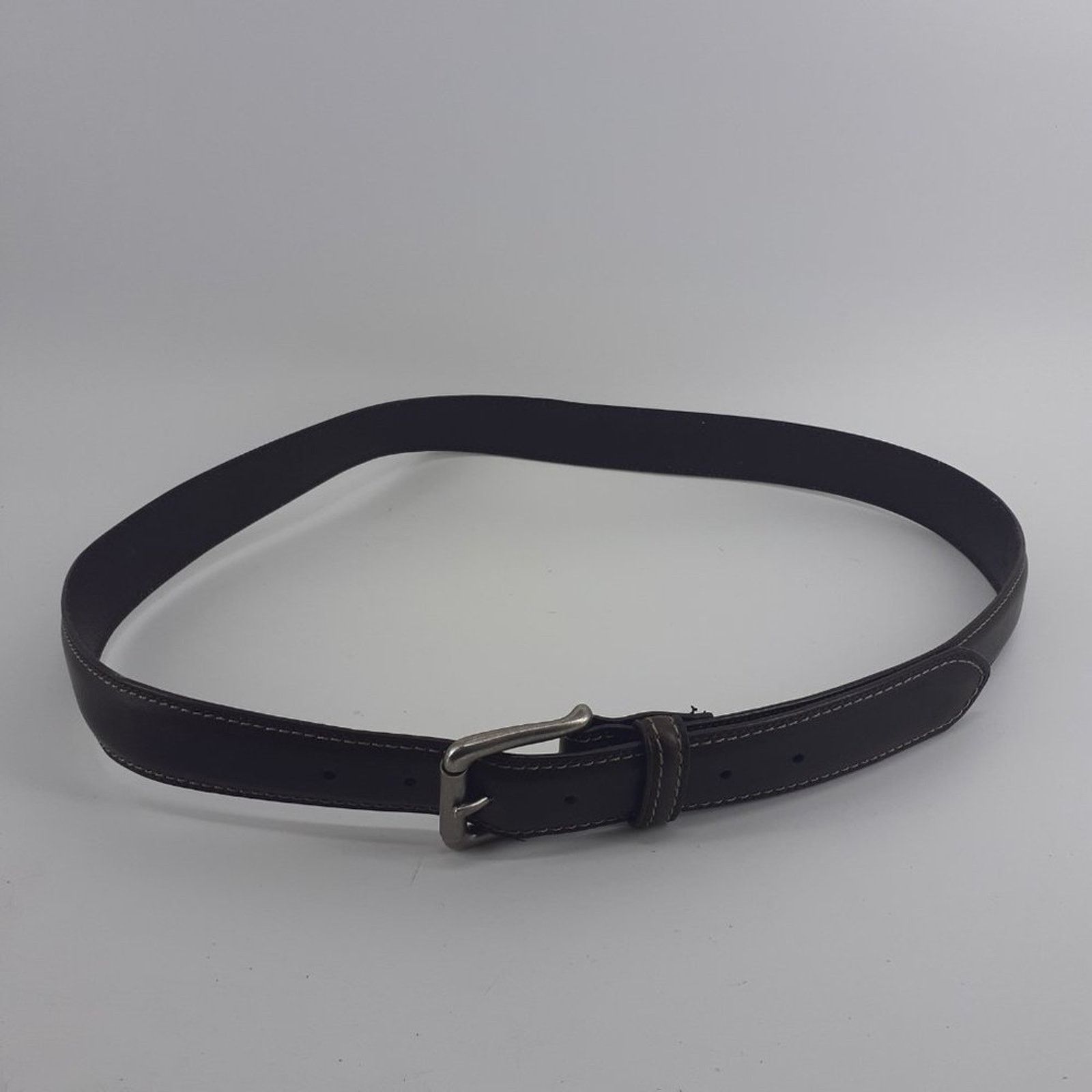 Dickies Dickies Men's Brown Leather Belt Silver Town Squared 43 Size 42 - 6 Thumbnail