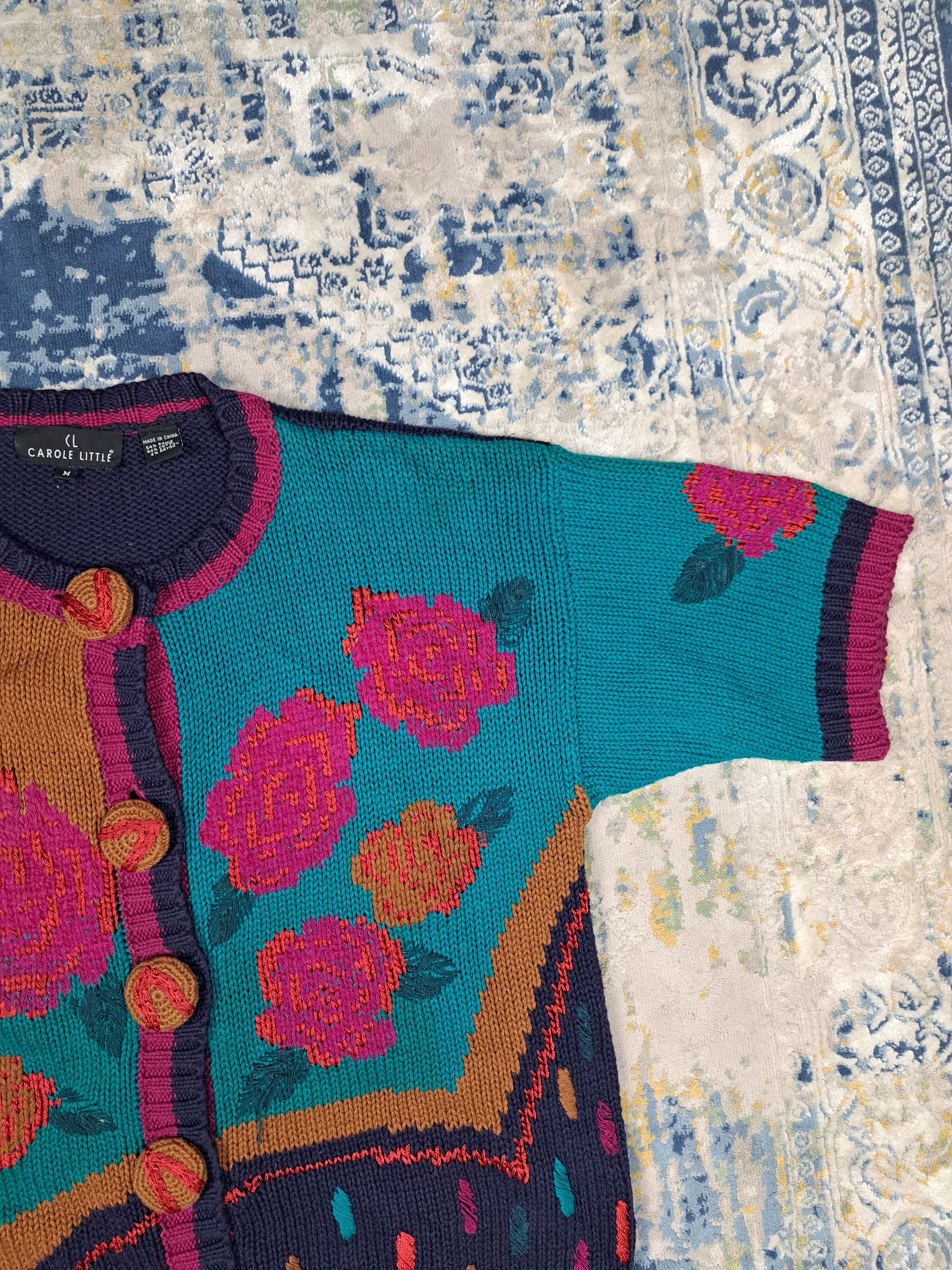 Japanese Brand Avant Garde Short Sleeve Cardigan Heavy Sweater Big Buttons Size L / US 10 / IT 46 - 3 Thumbnail