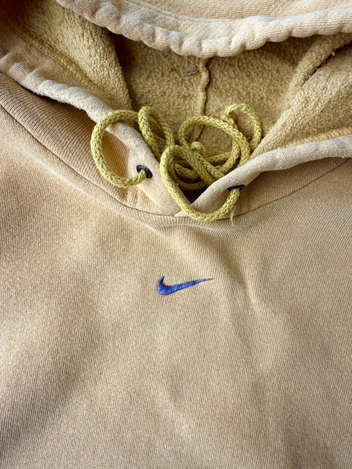 Nike Y2K Nike Center Swoosh Yellow Hoodie Size US M / EU 48-50 / 2 - 4 Thumbnail