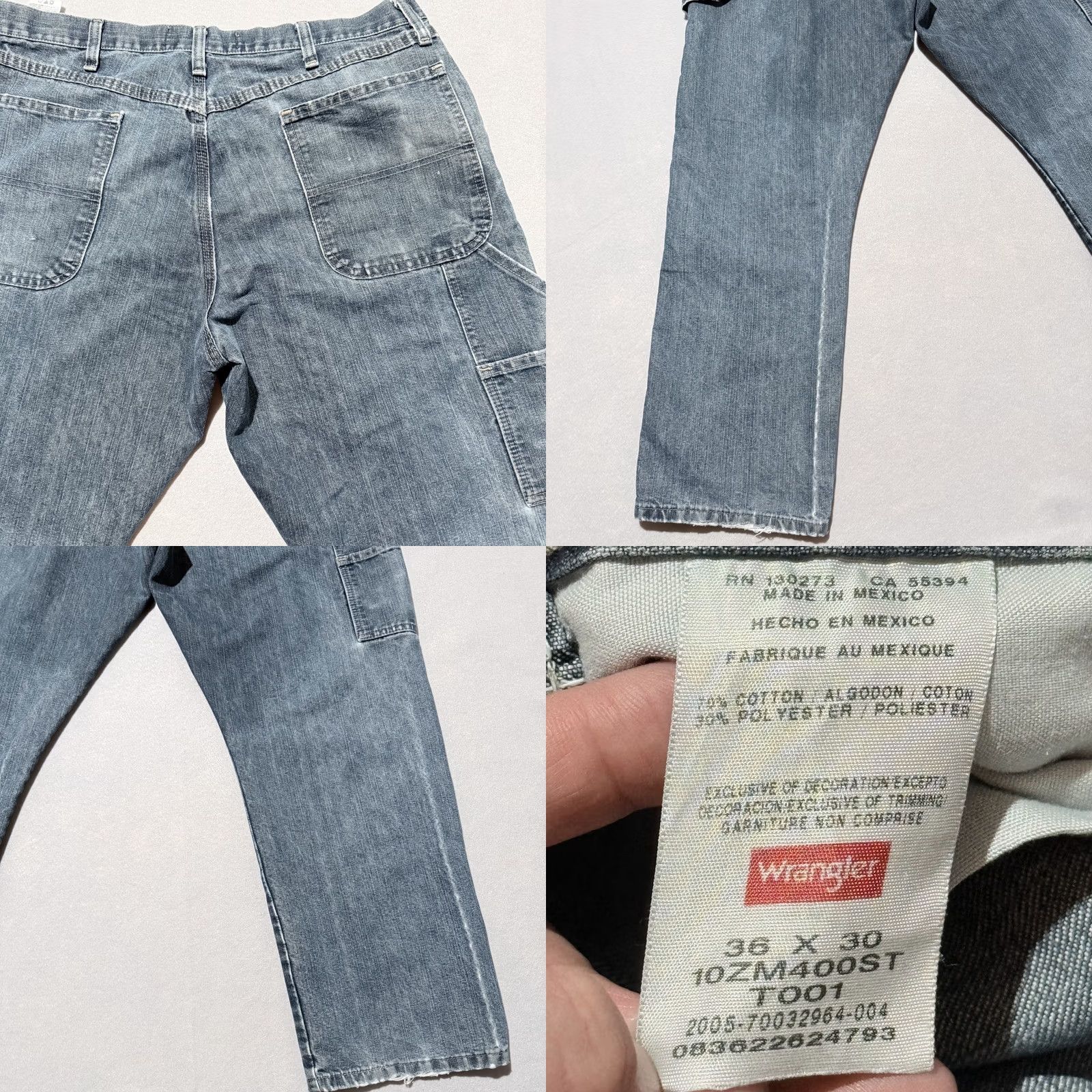 Wrangler VINTAGE Wrangler Authentics Carpenter Jeans Men Storm Denim Classic-Fit Straight 36x30 Storm Blue Wrangler Jeans Mens Vintage Size US 36 / EU 52 - 8 Thumbnail