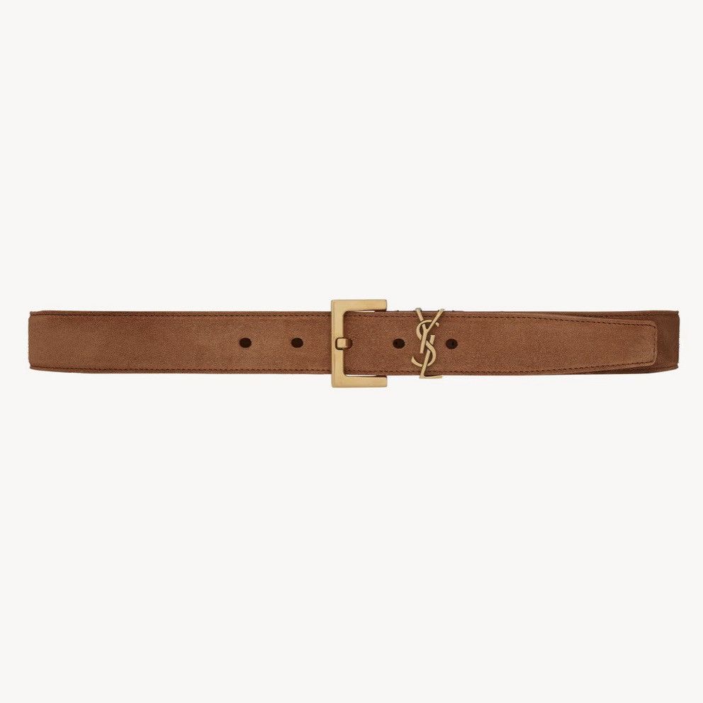 Saint Laurent Paris SAINT LAURENT CASSANDRE SUEDE BELT Size ONE SIZE - 2 Thumbnail
