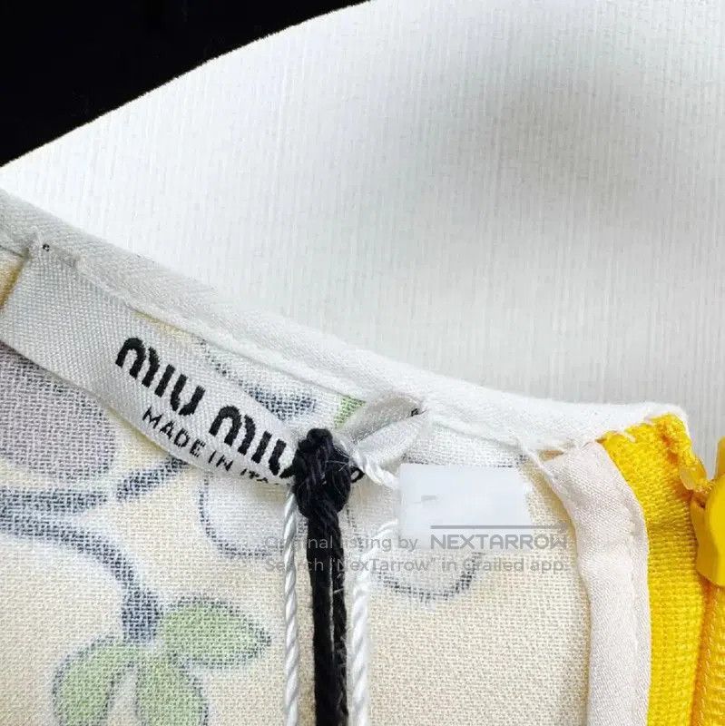 Miu Miu Miu Miu Yellow Cotton Short Sleeve Dress . Size S / US 4 / IT 40 - 3 Thumbnail