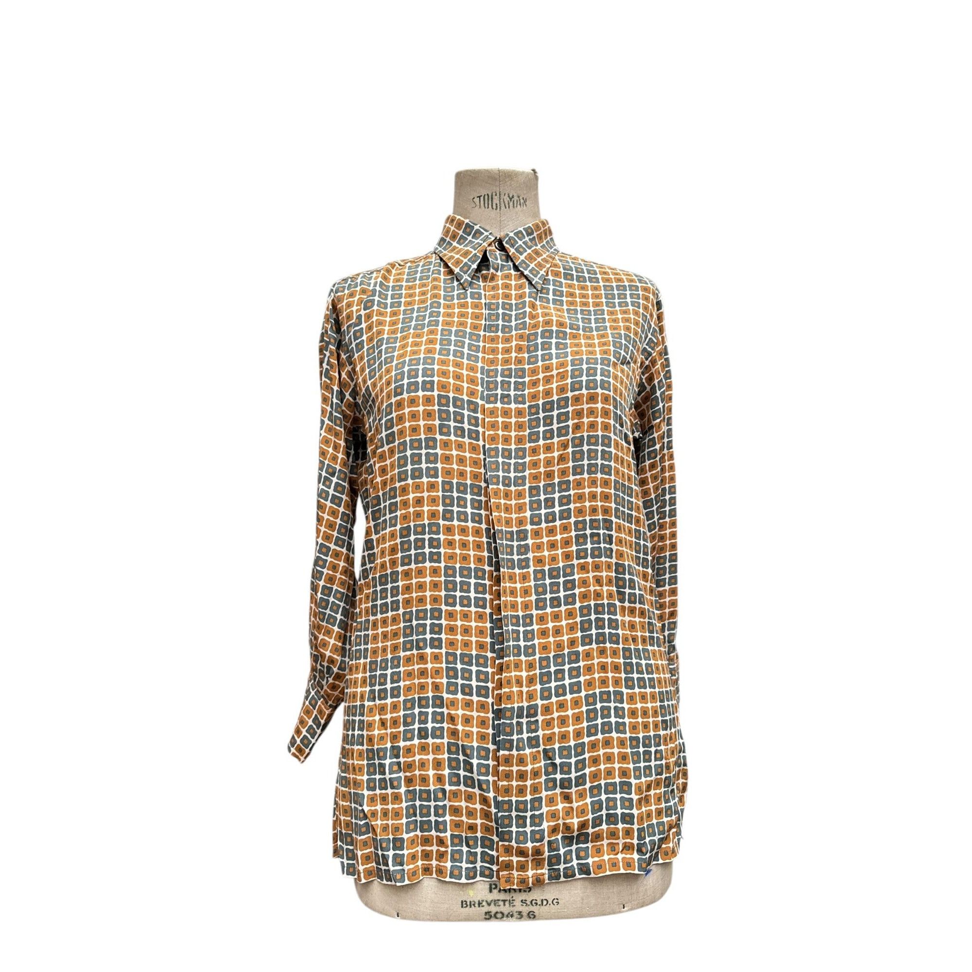 Yves Saint Laurent 1970s Silk geometric shirt Size M / US 6-8 / IT 42-44 - 1 Thumbnail