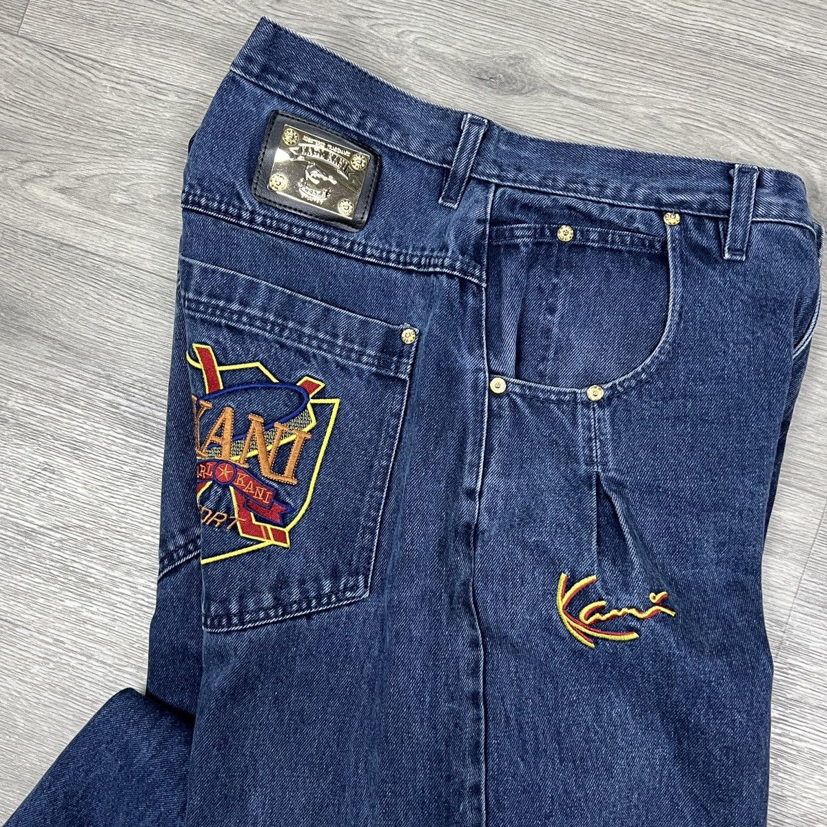 Karl Kani Vintage 90s Karl Kani Baggy Jeans Embroidered Logo Denim Size US 36 / EU 52 - 2 Thumbnail