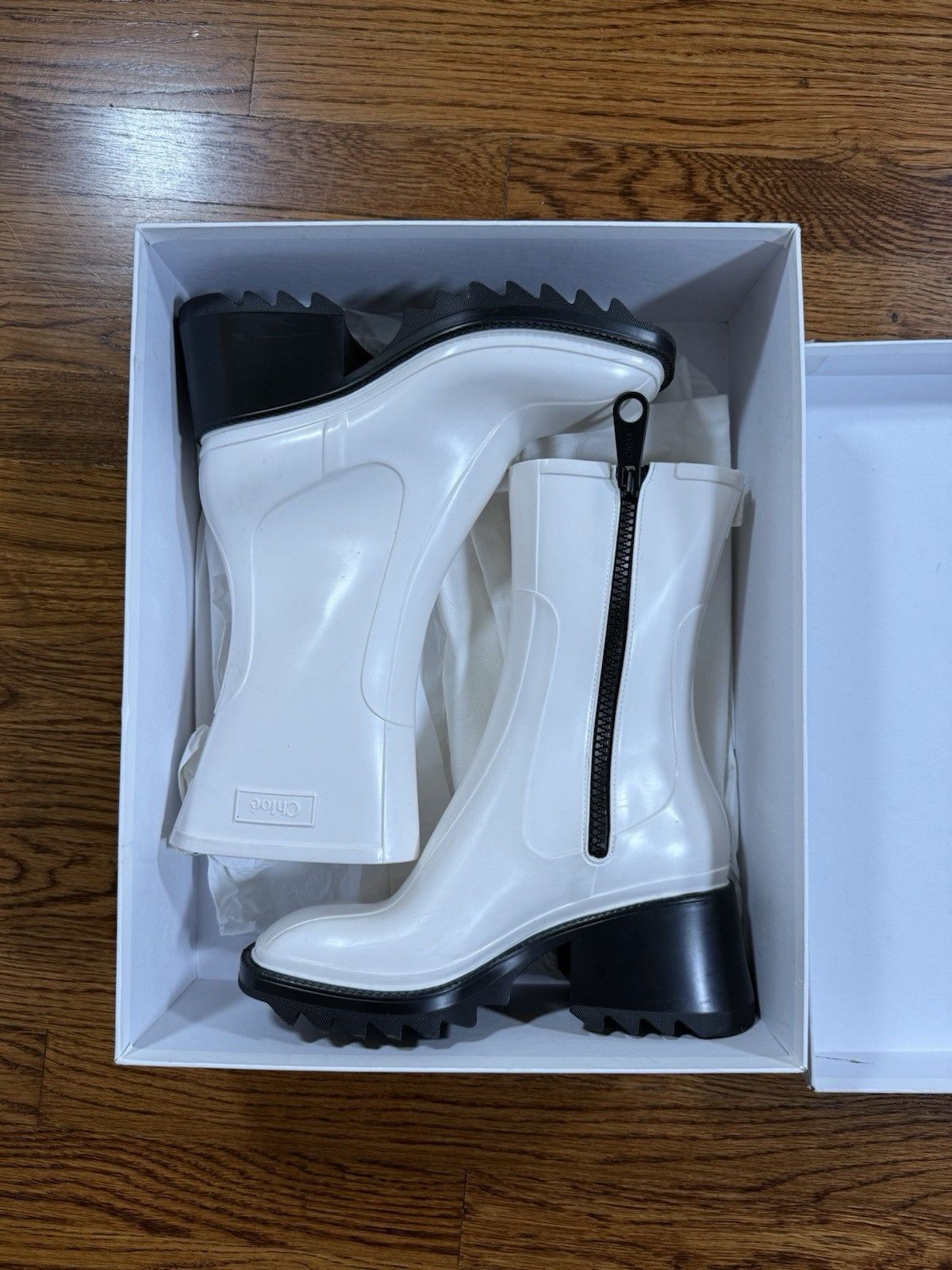 Chloe Chloe Rubber Betty Sock Rain Boots White Women’s Size 39 Size US 9 / IT 39 - 16 Thumbnail