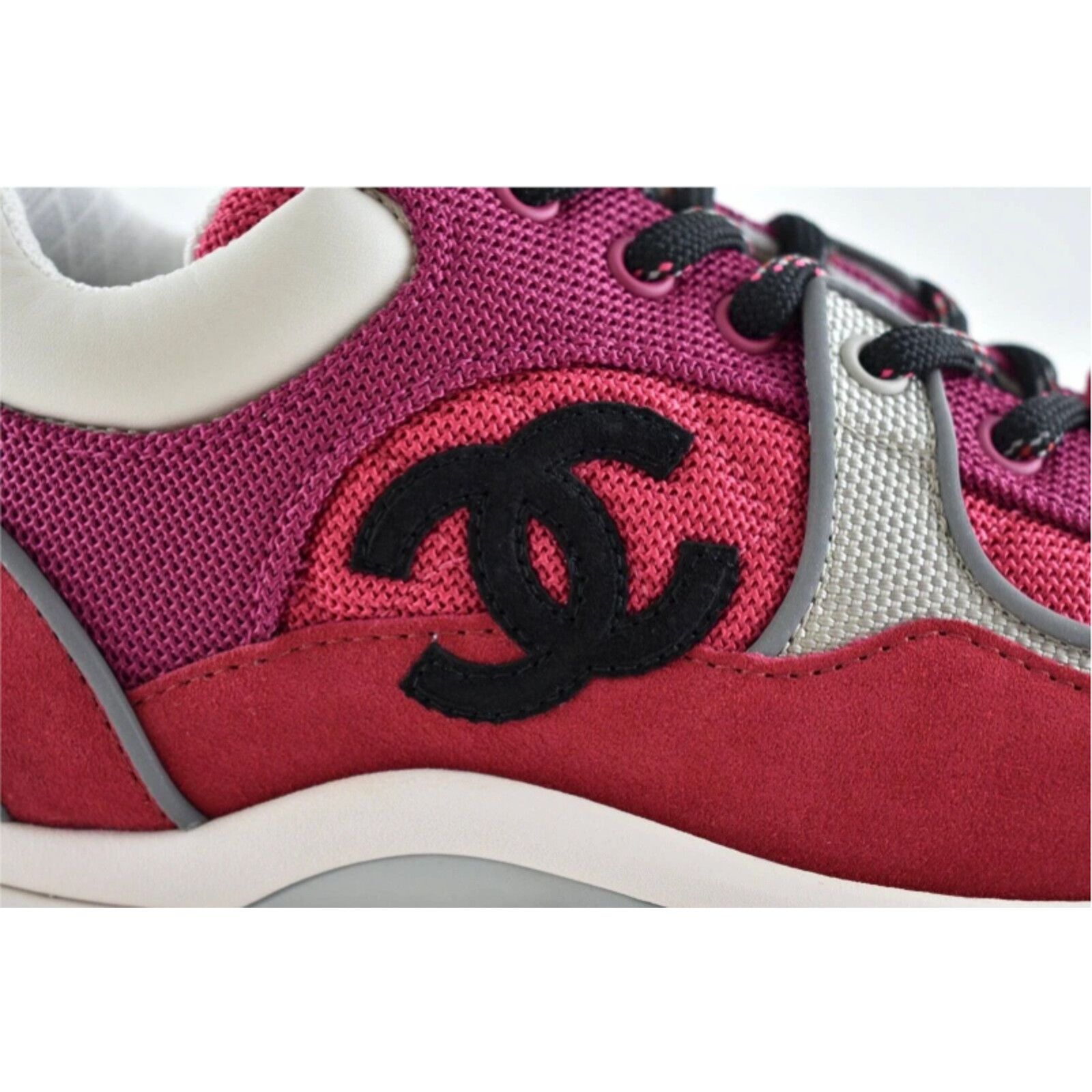 Chanel 21B CC Logo Tie Flat Runner Trainer Sneaker 39.5 Size US 9.5 / IT 39.5 - 5 Thumbnail