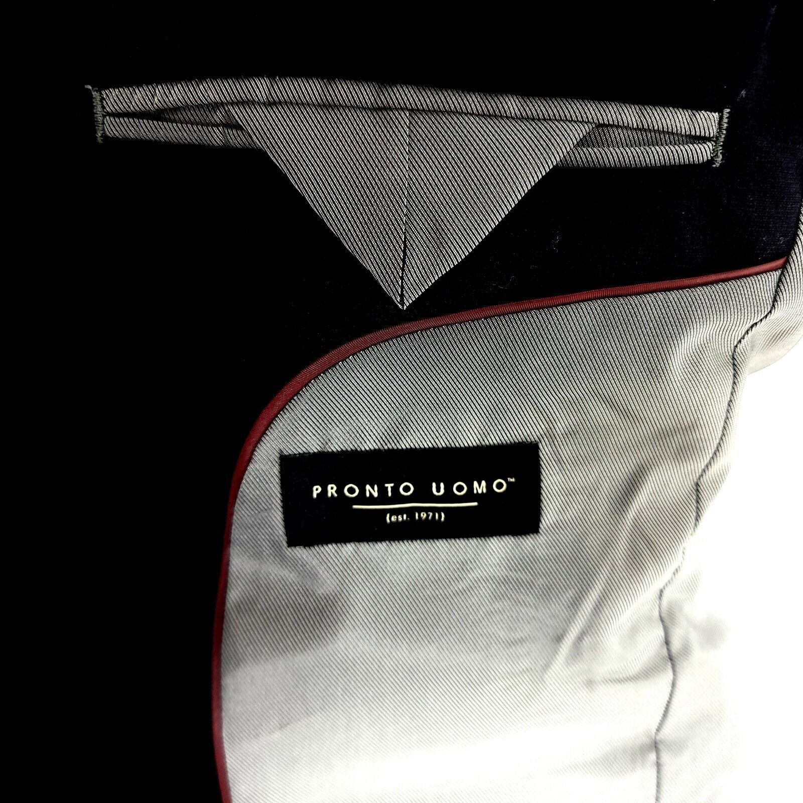 Pronto Uomo Pronto Uomo Est 1971 Wool Polyester 2 Button Blue Blazer 40S Size 40S - 8 Thumbnail