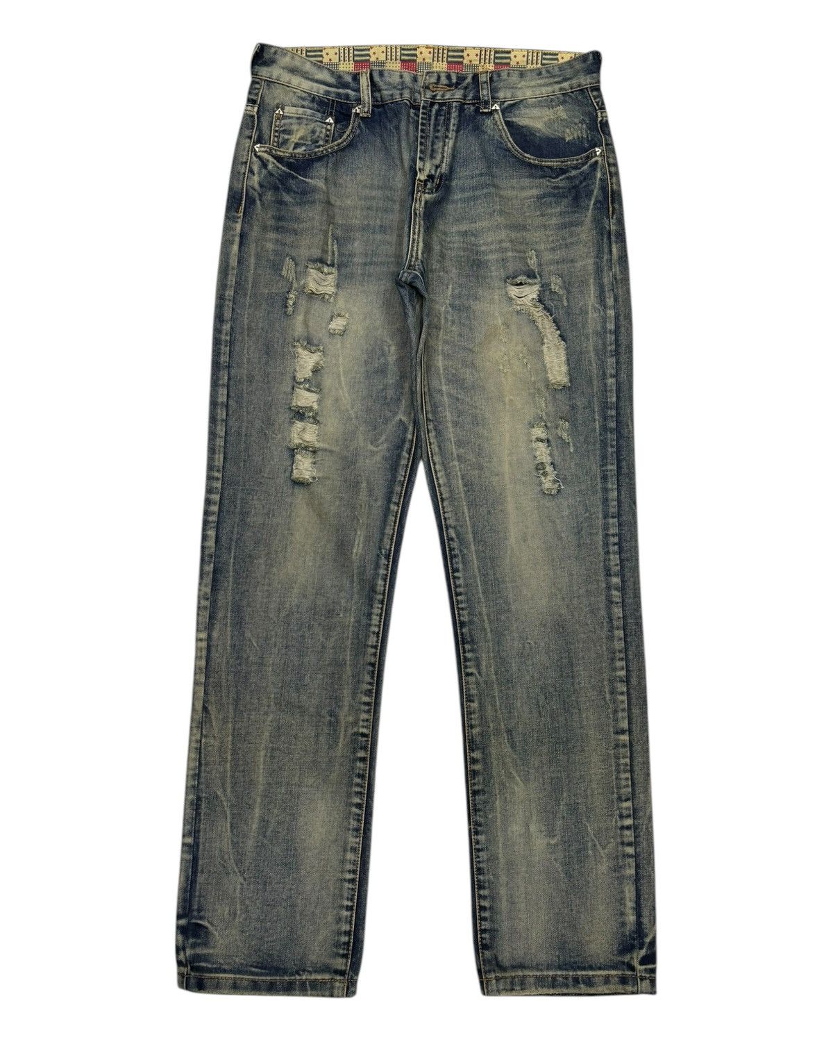 Junya Watanabe Rare Vintage Mud Wash Junya Watanabe Style Distressed Denim Size US 33 - 6 Thumbnail