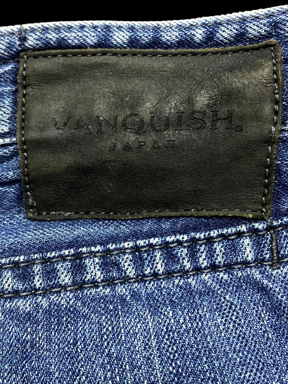 Fragment Design × Vanquish Vintage Vanquish Japan Blue Wash Avantgarde Distressed Jeans Size US 33 - 14 Thumbnail