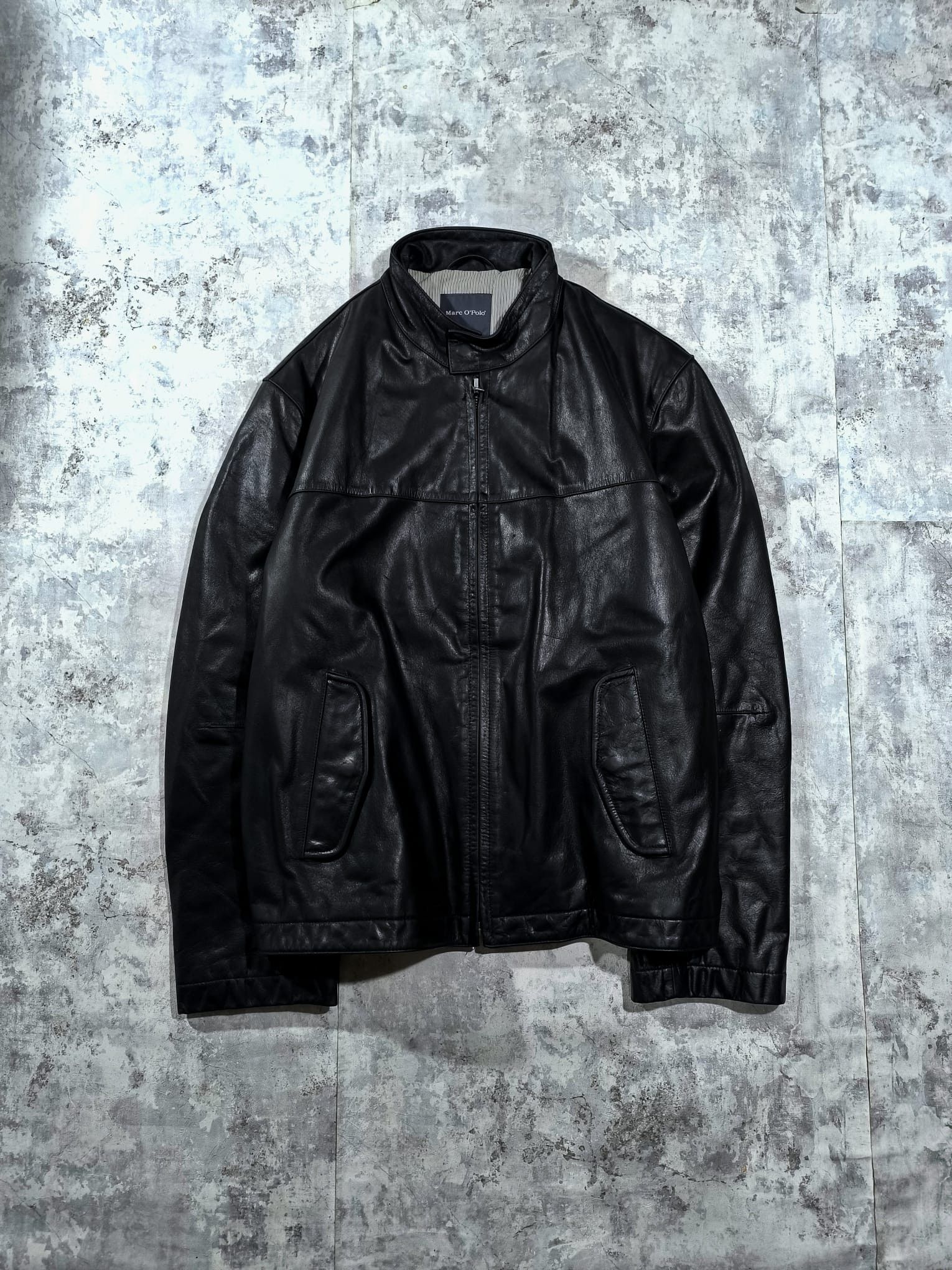 oversize bomber moto real leather jacket