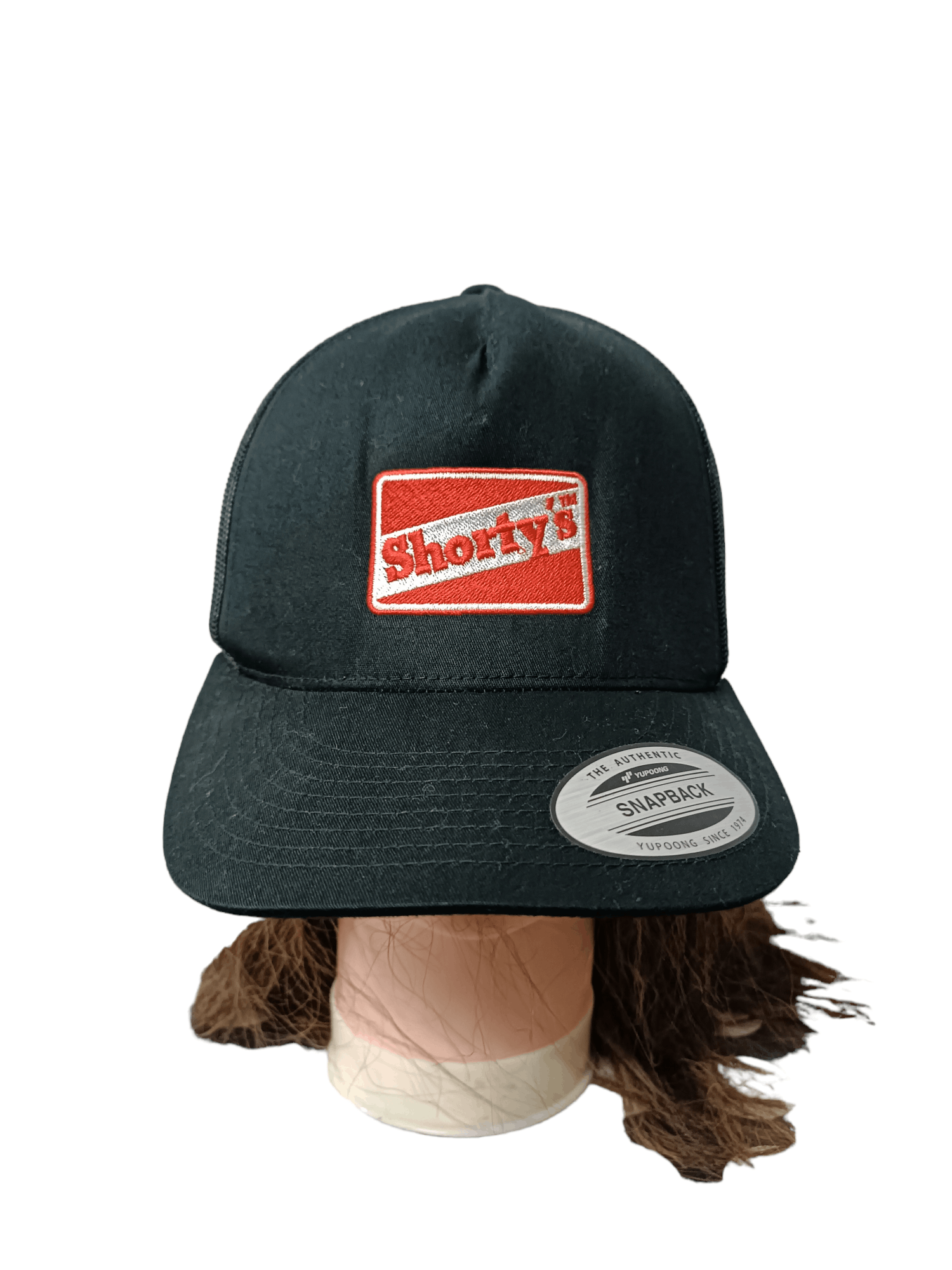 image of Shortys Skateboards x Vintage Shorty's Skateboards Trucker Hat in Black, Men's