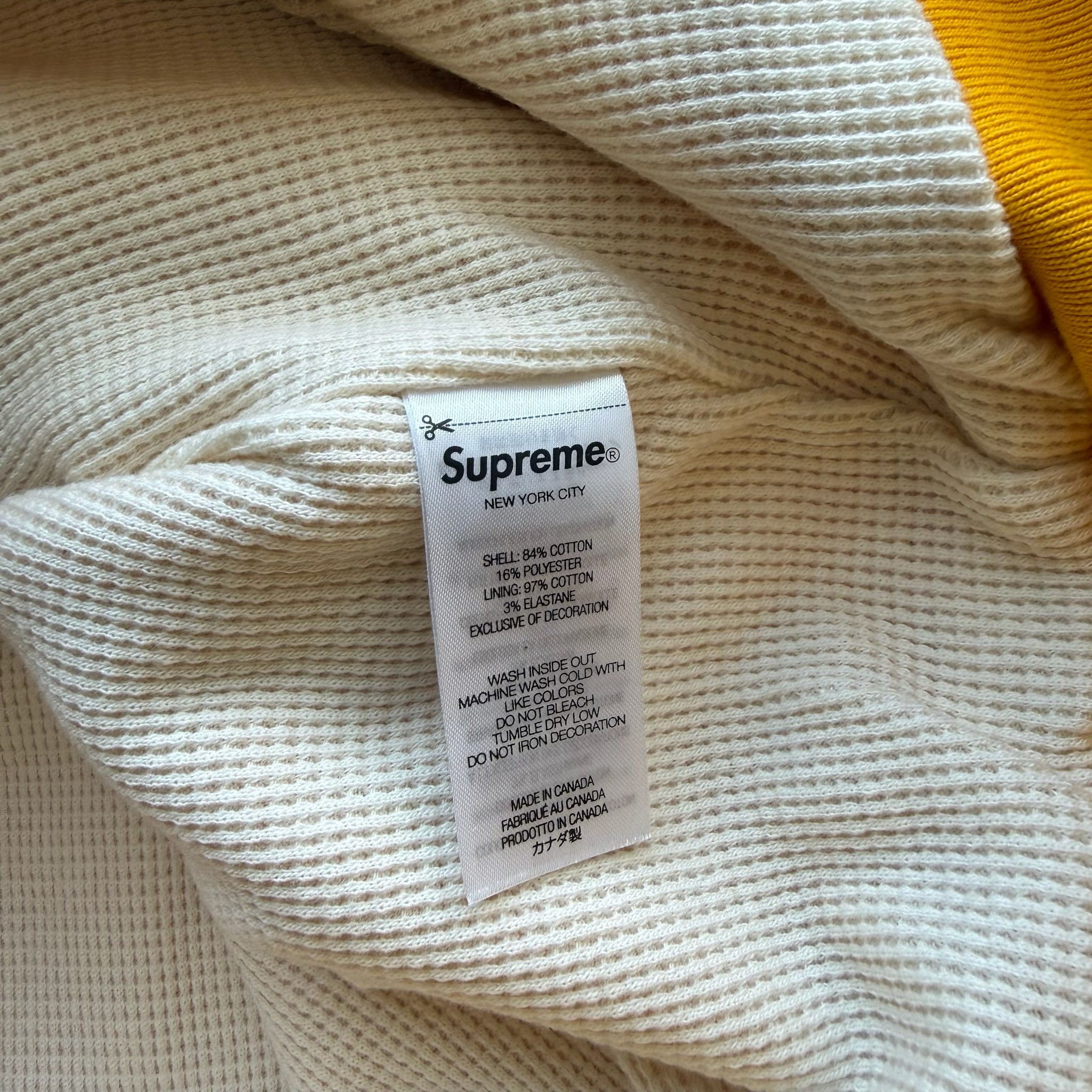 Supreme Supreme Arc Thermal Lined Zip Up Hooded Sweatshirt 'Yellow' Size US M / EU 48-50 / 2 - 4 Thumbnail