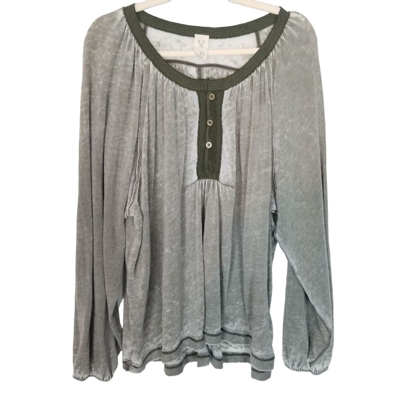 Free People Free People Acadia Burnout Henley Tunic Sz M Oversized Boho Size M / US 6-8 / IT 42-44 - 1 Thumbnail